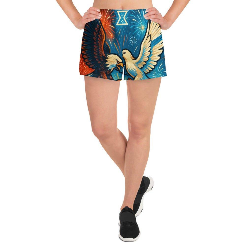 Red White and Blue All - Over Print Unisex Athletic Shorts - American Zionist