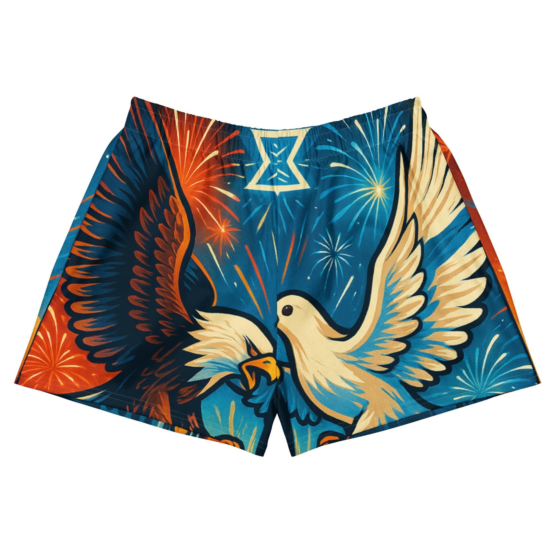Red White and Blue All - Over Print Unisex Athletic Shorts - American Zionist
