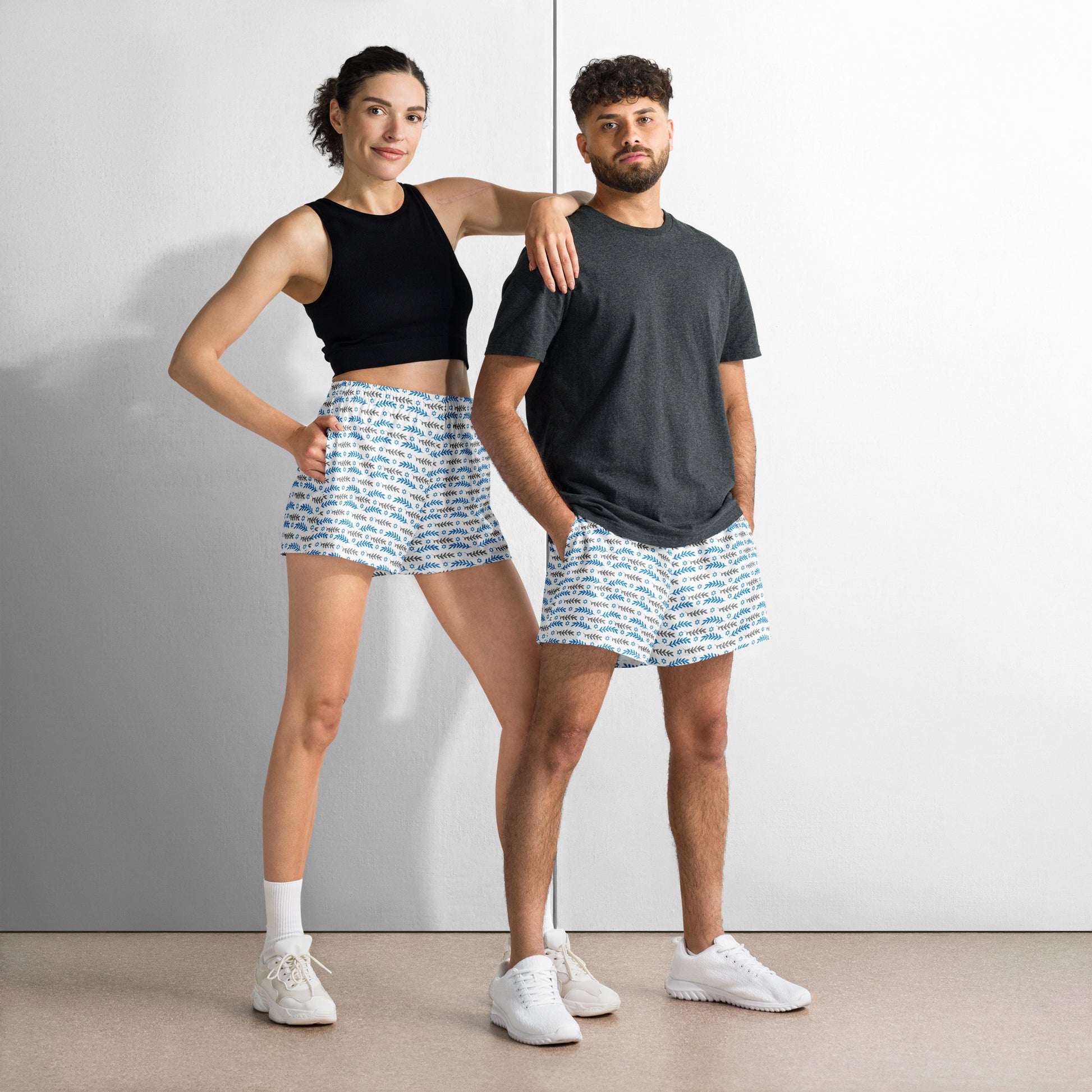 Olive and Shield All - Over Print Unisex Athletic Shorts - American Zionist