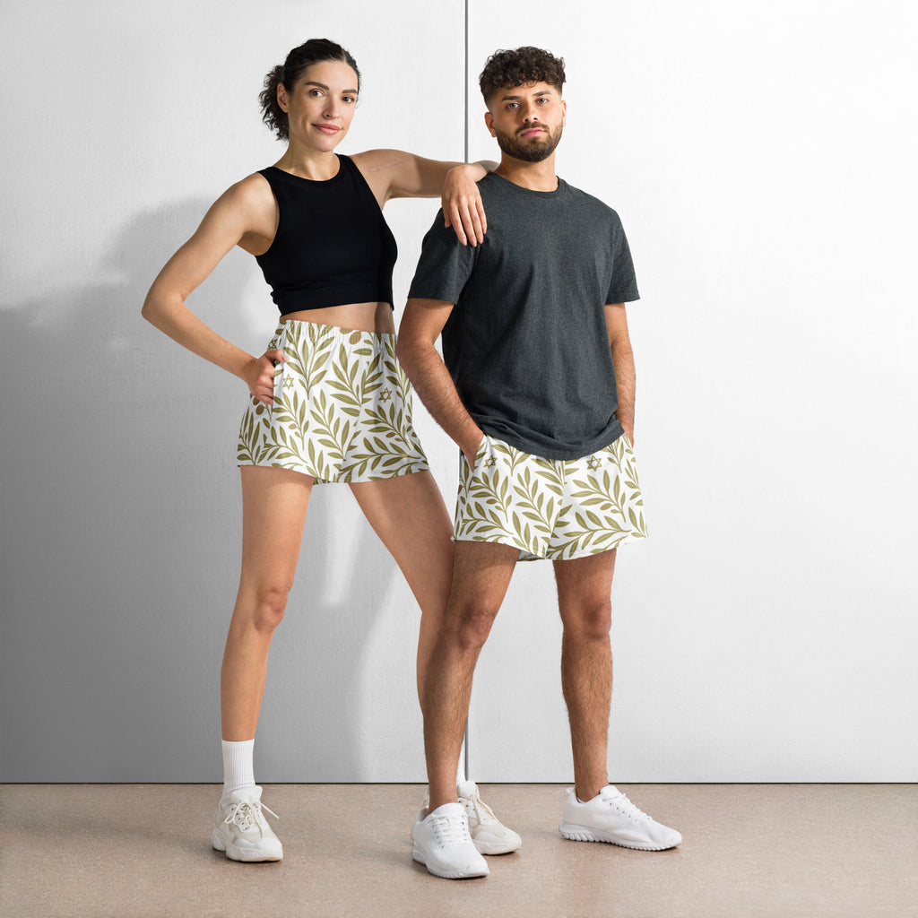 Olive Bloom All - Over Print Unisex Athletic Shorts - American Zionist