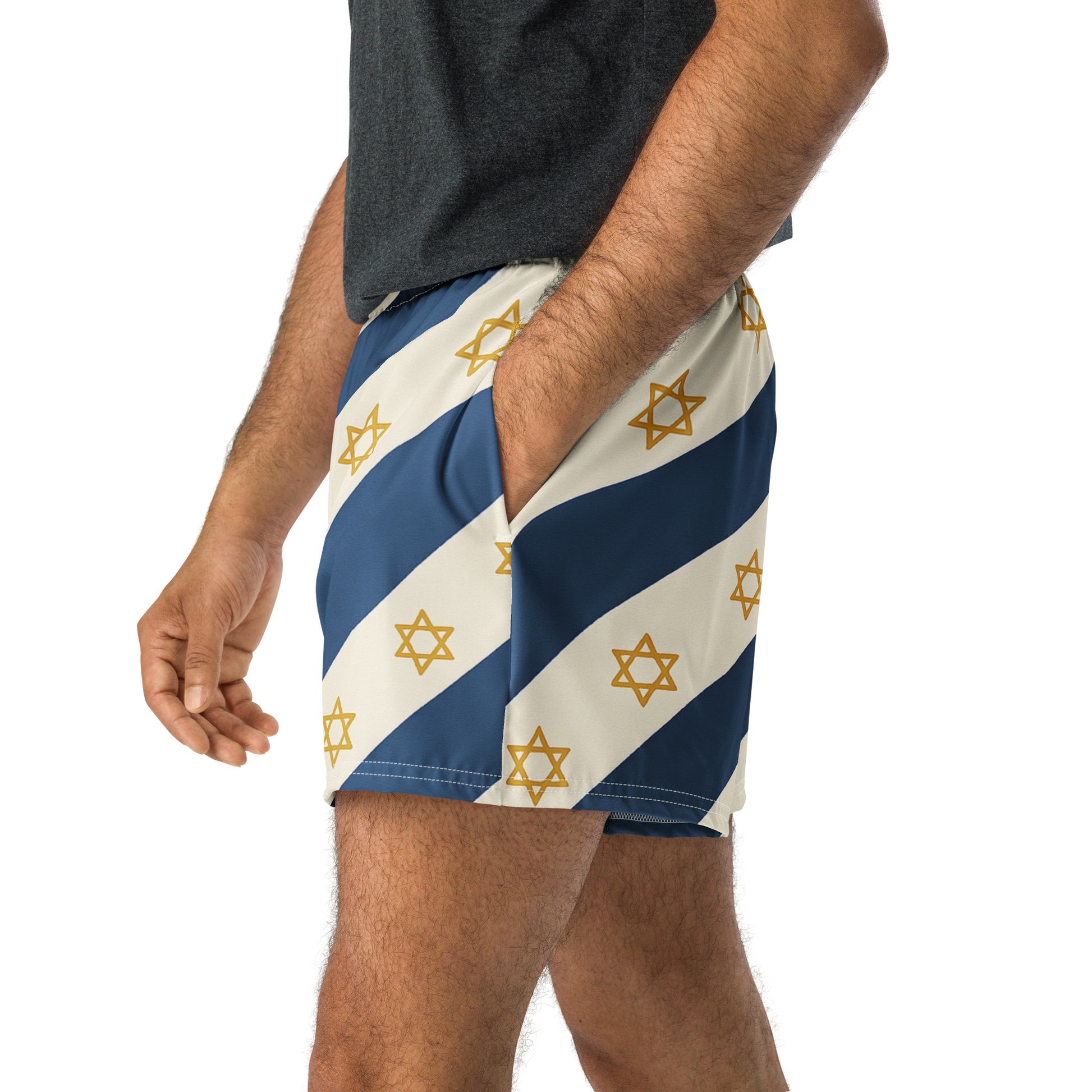 Israel Regalia Stripe All - Over Print Unisex Athletic Shorts - American Zionist