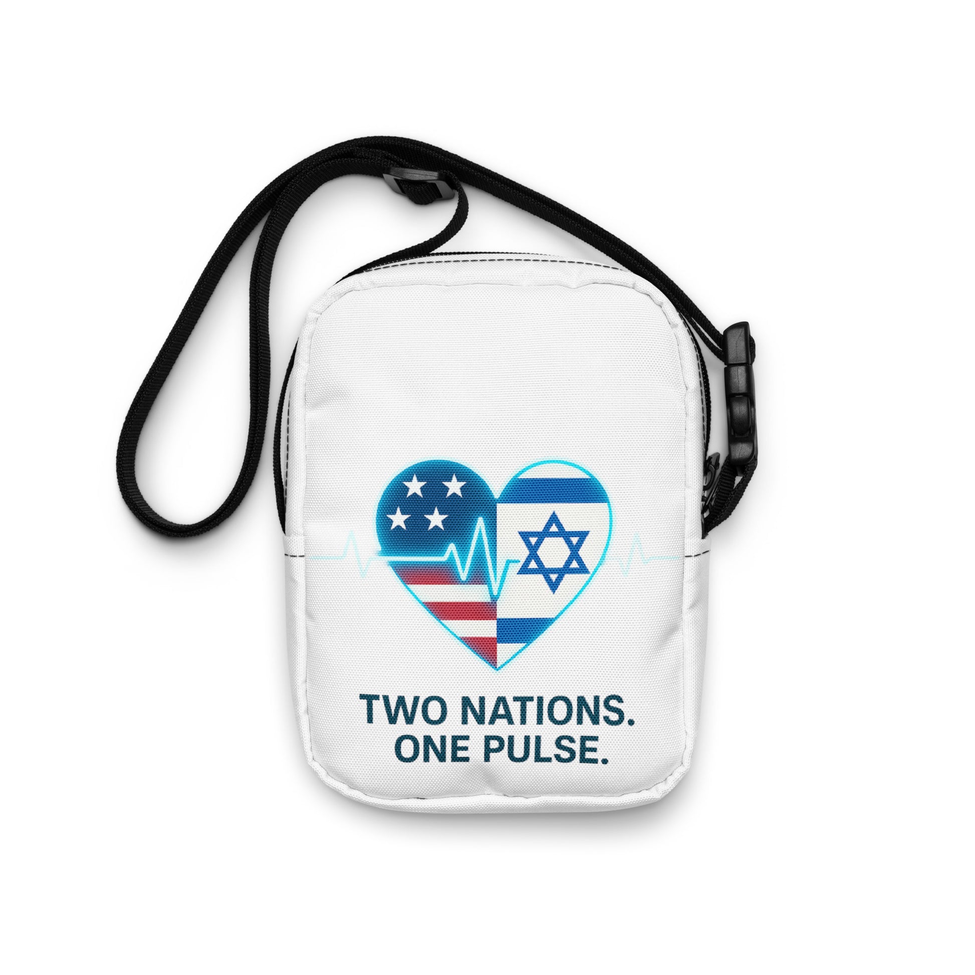 Two Nations One Pulse All - Over Print Utility Crossbody Bag - American Zionist