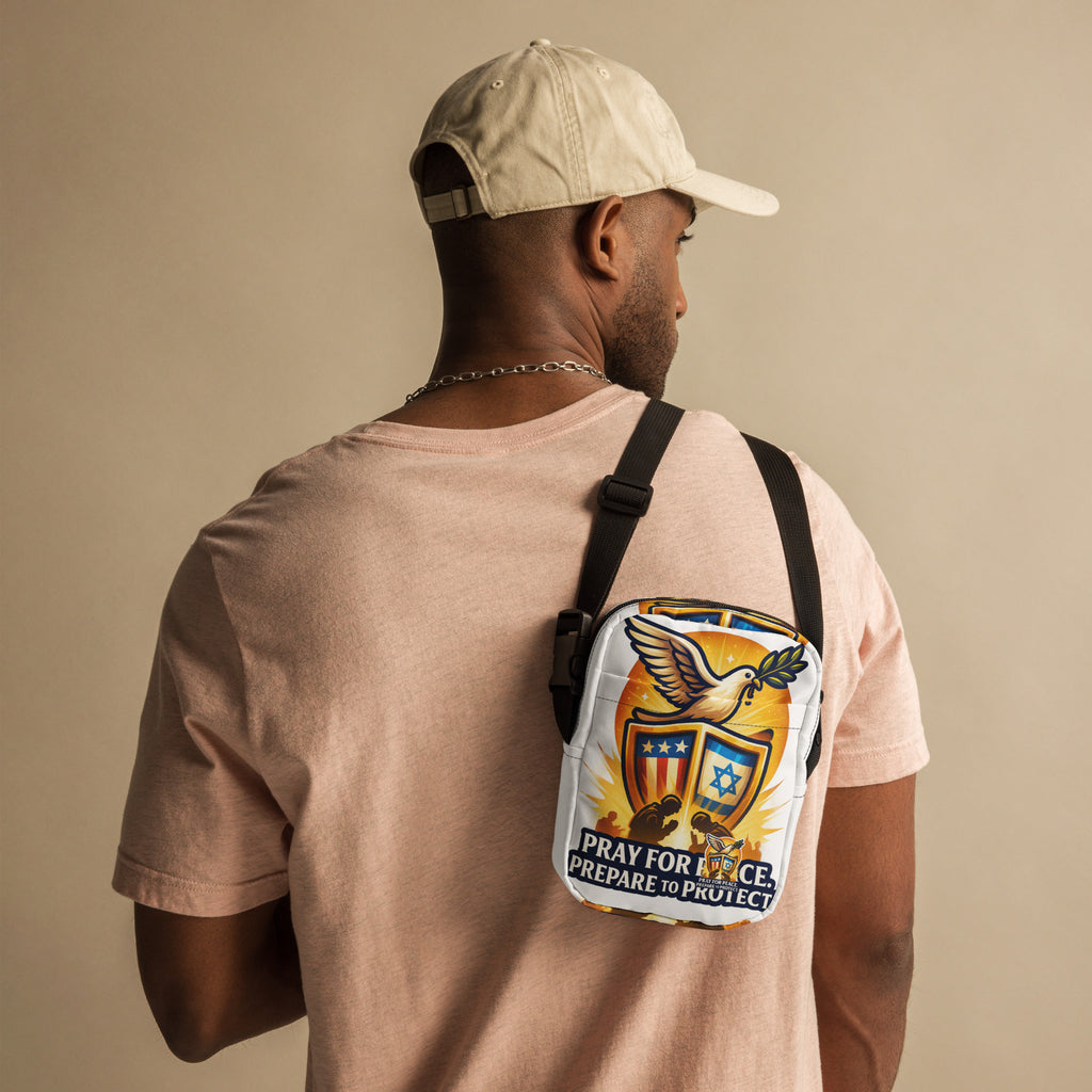 Pray For Peace All - Over Print Utility Crossbody Bag - American Zionist
