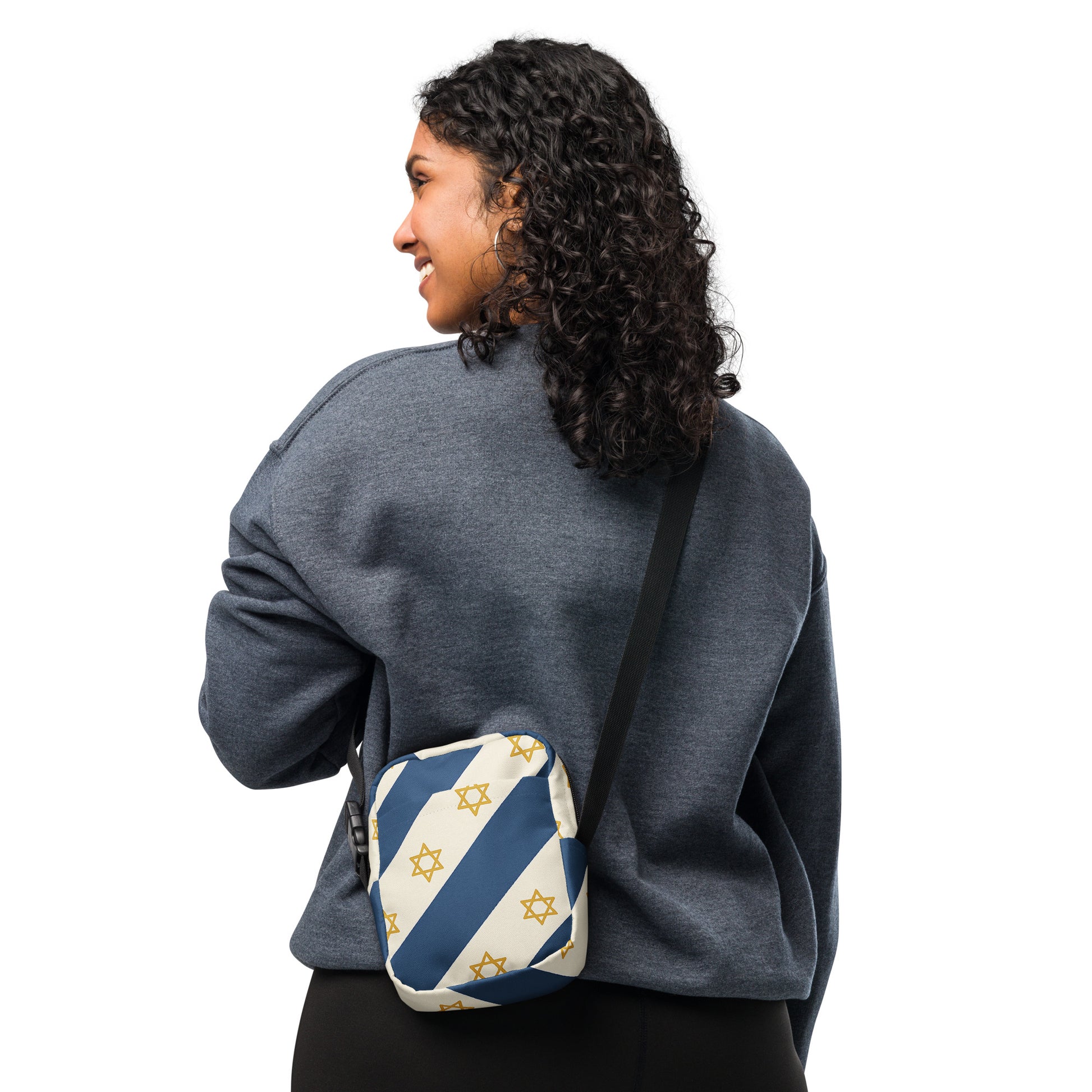 Israel Regalia Stripe All - Over Print Utility Crossbody Bag - American Zionist
