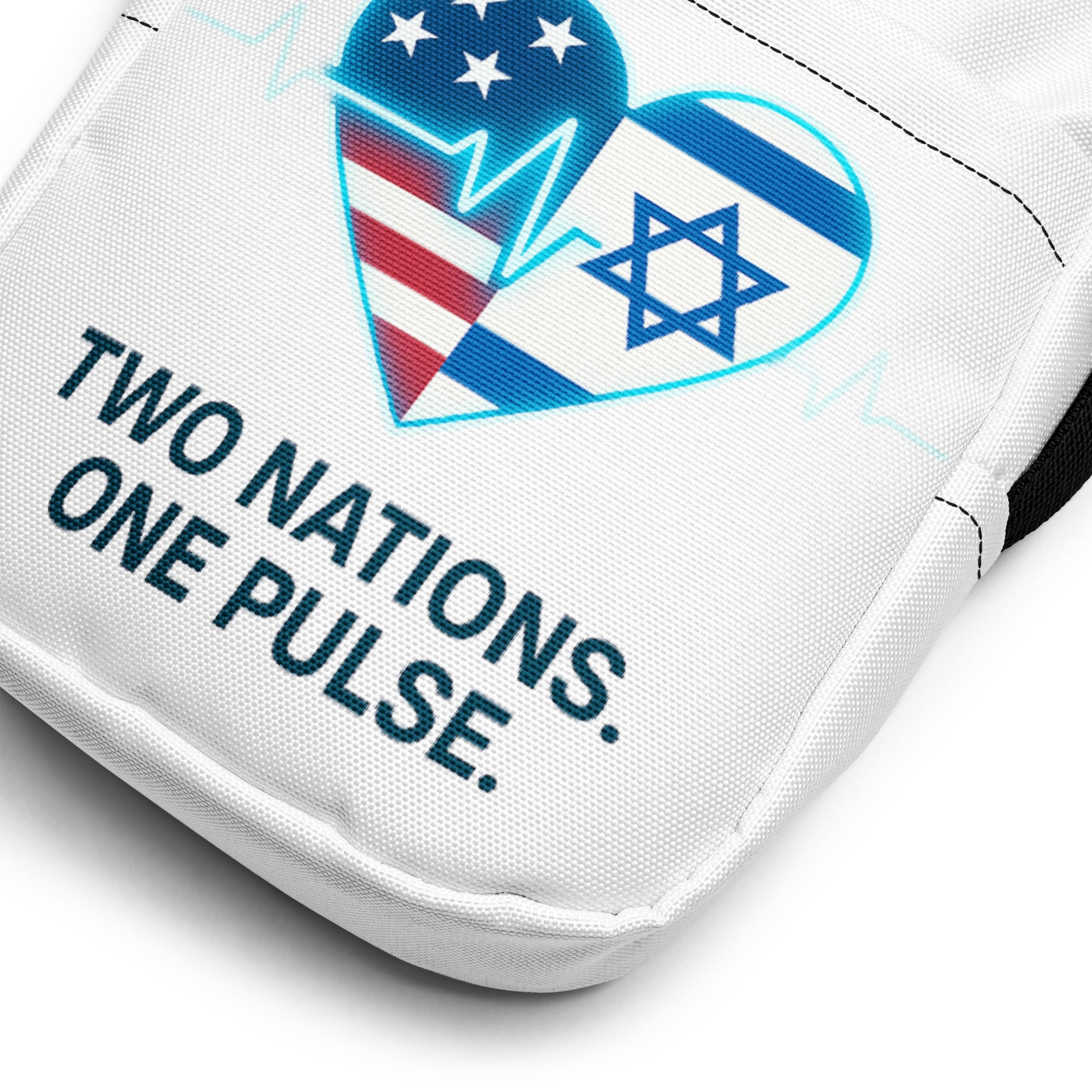Two Nations One Pulse All - Over Print Utility Crossbody Bag - American Zionist