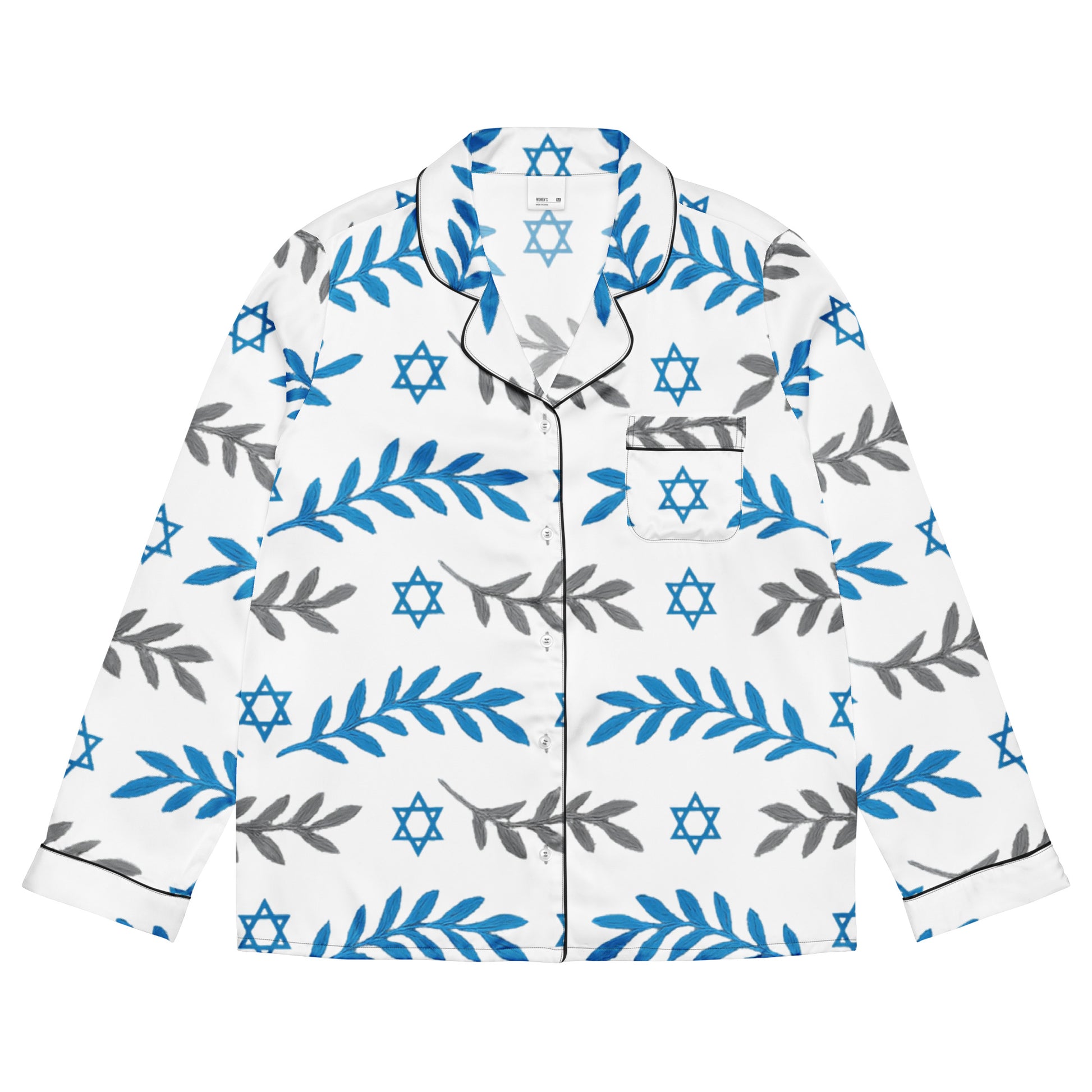Olive and Shield All - Over Print Women's Long Sleeve Pajama Top - American Zionist