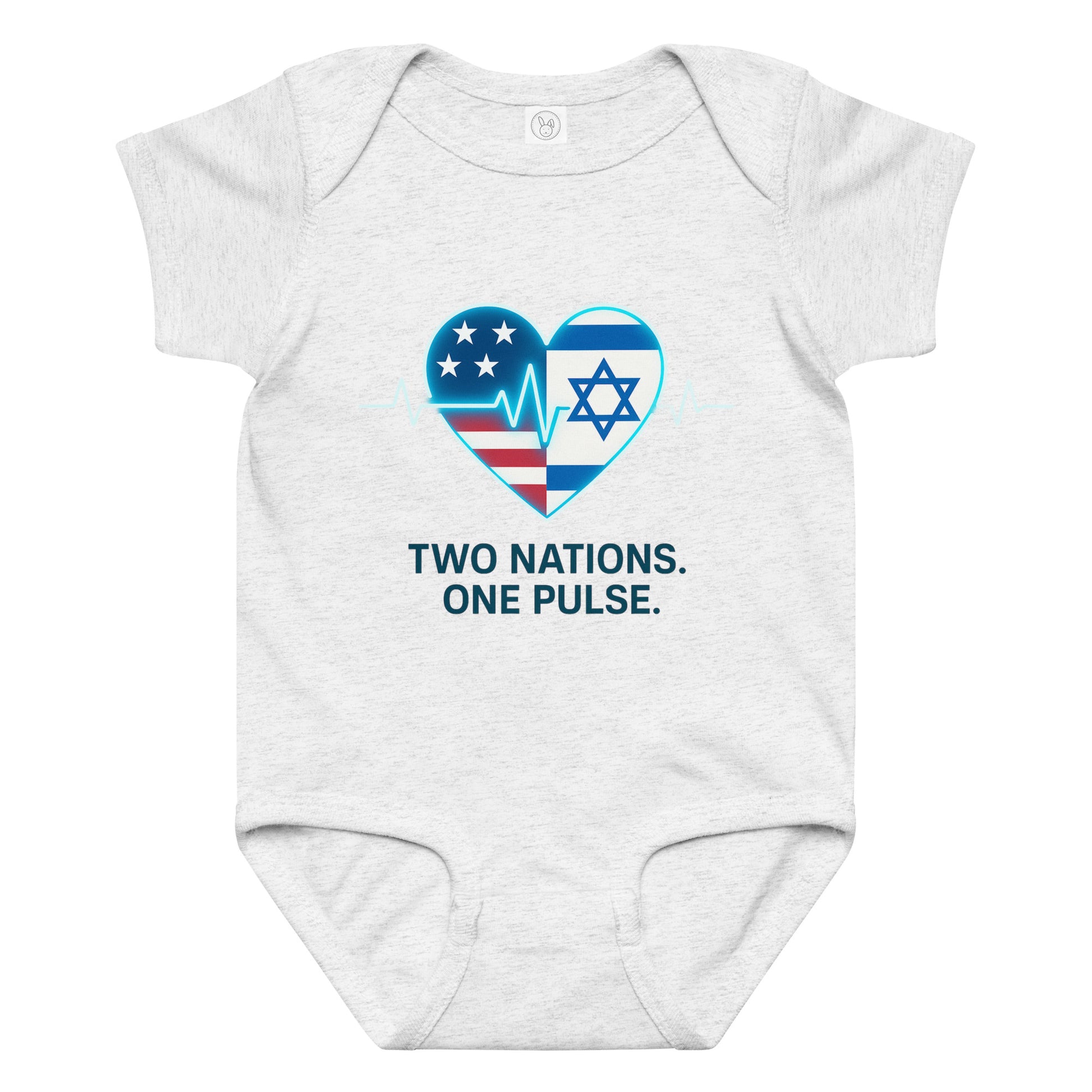 Two Nations One Pulse Baby Jersey Bodysuit - American Zionist