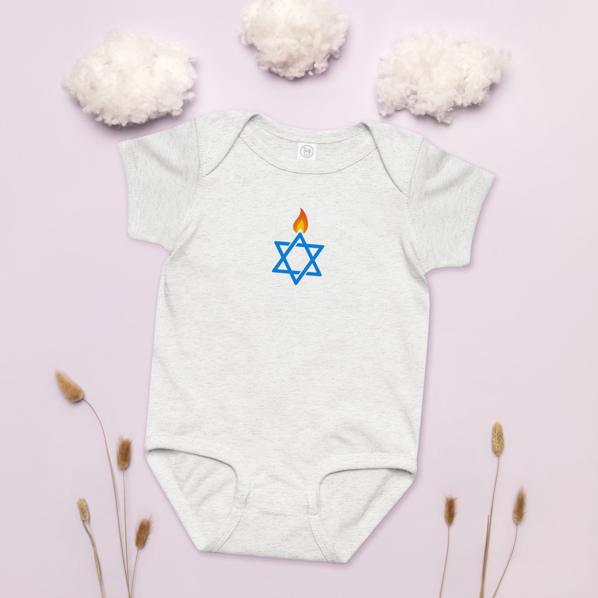 Fire Stars Of David Baby Jersey Bodysuit - American Zionist