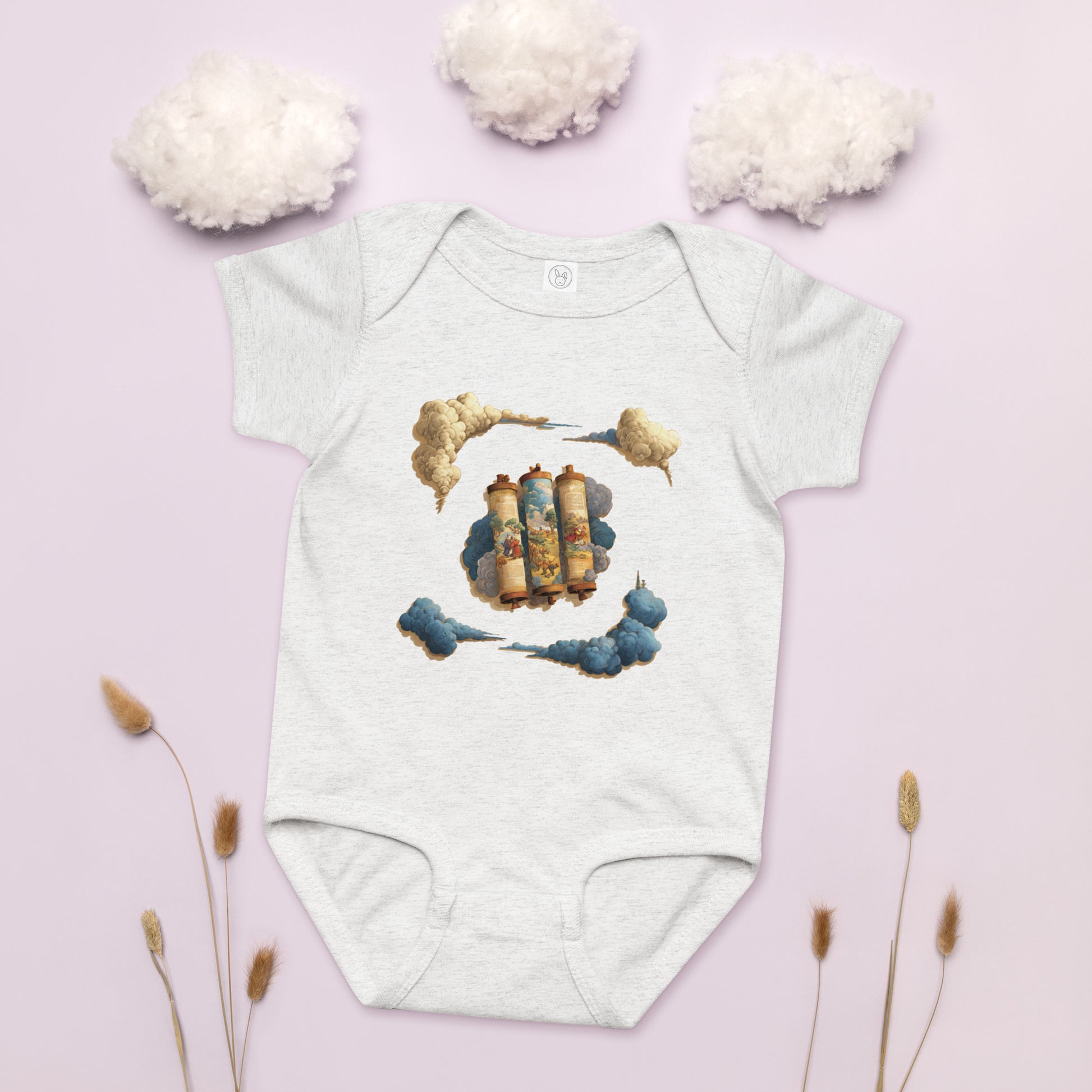 Cloudy Scroll of Moses Baby Jersey Bodysuit - American Zionist