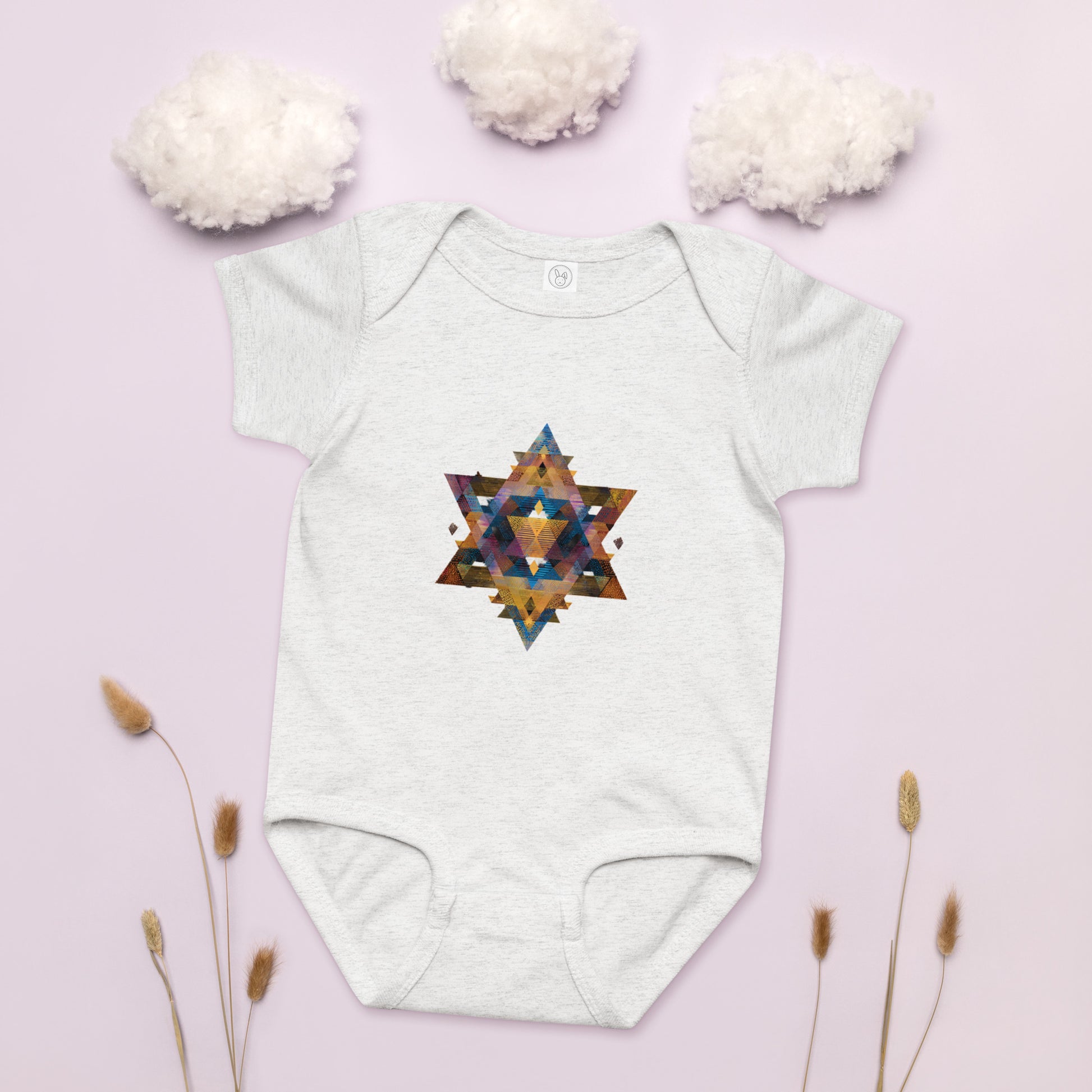 Star of David Geometric Baby Jersey Bodysuit - American Zionist