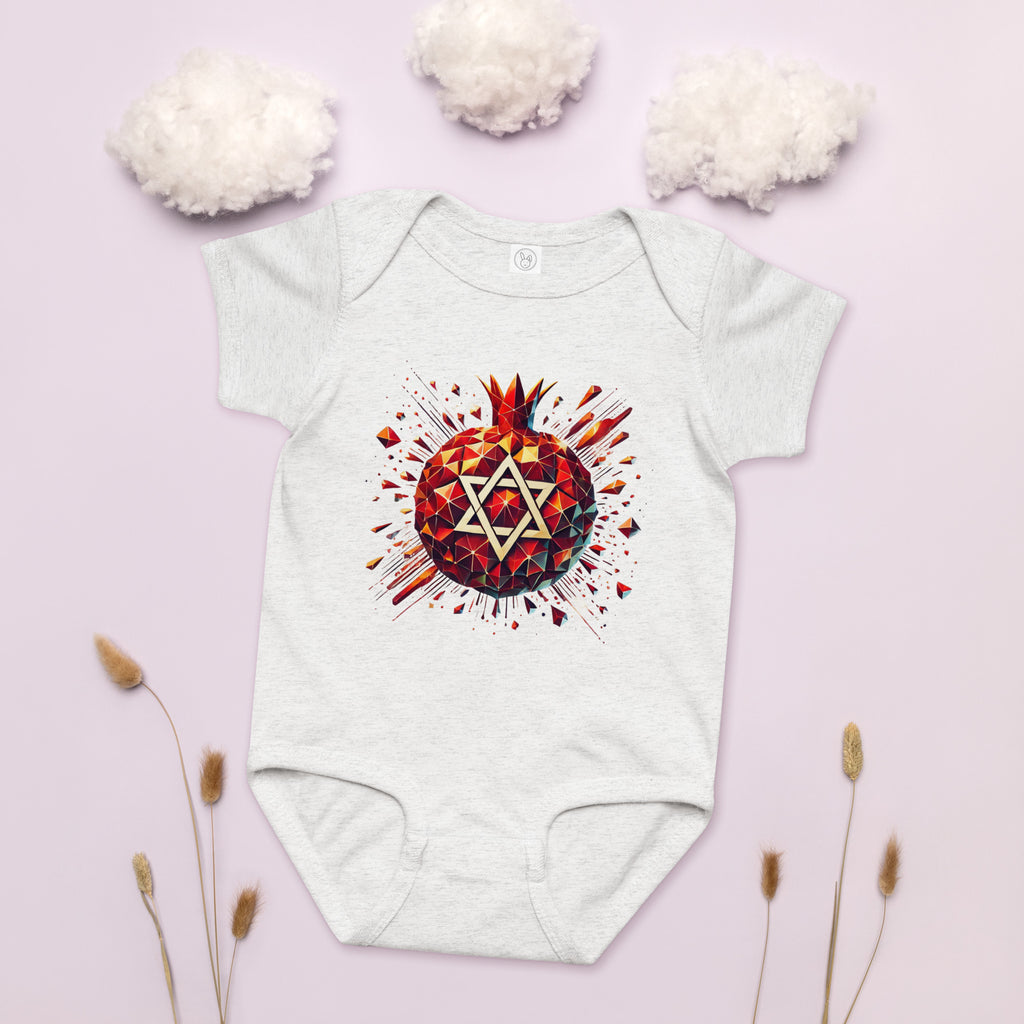 Pomegranate Star of David Baby Jersey Bodysuit - American Zionist