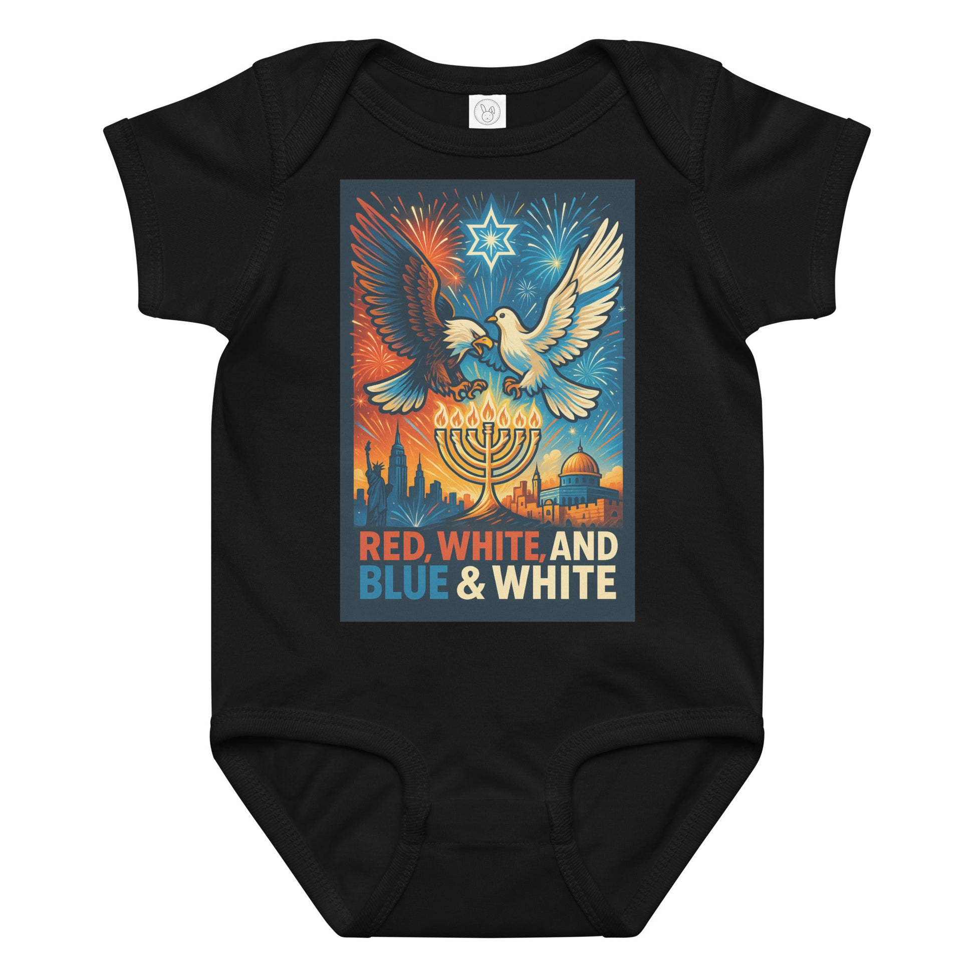 Red White And Blue Baby Jersey Bodysuit - American Zionist