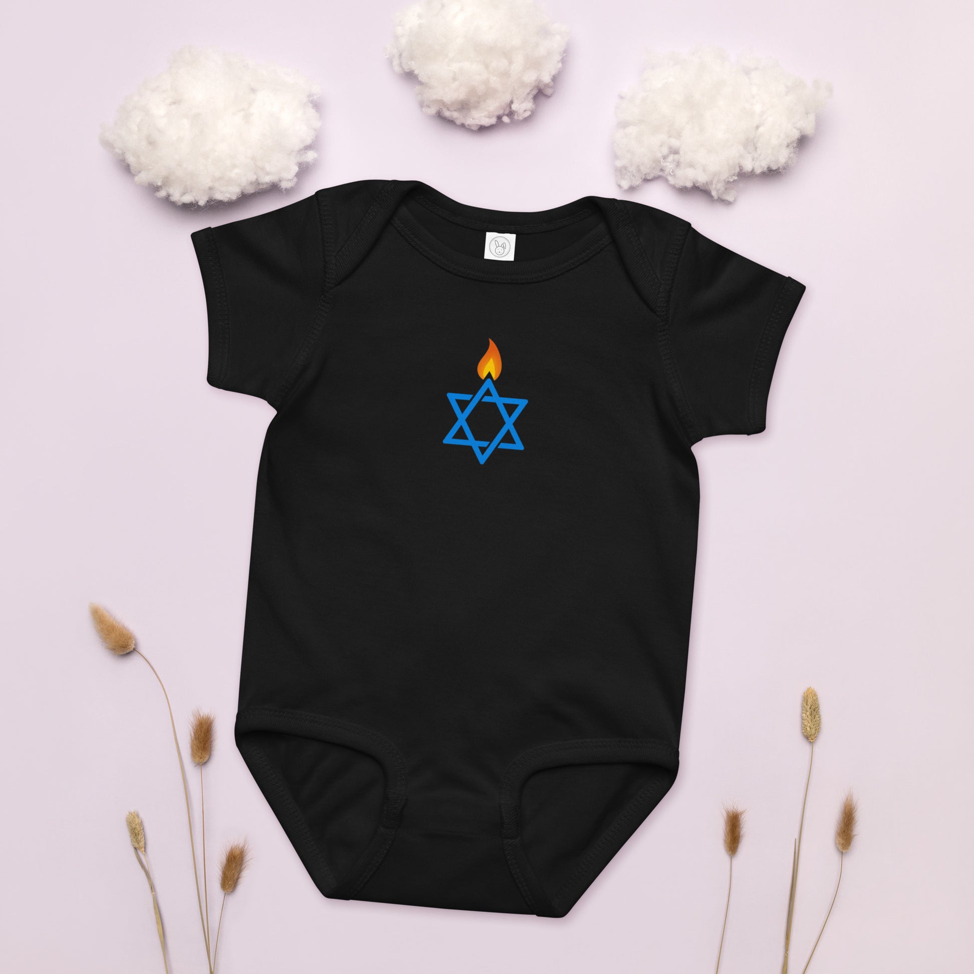 Fire Stars Of David Baby Jersey Bodysuit - American Zionist