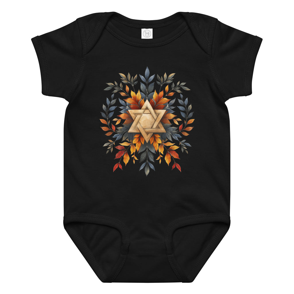 Star of David Wreath Baby Jersey Bodysuit - American Zionist