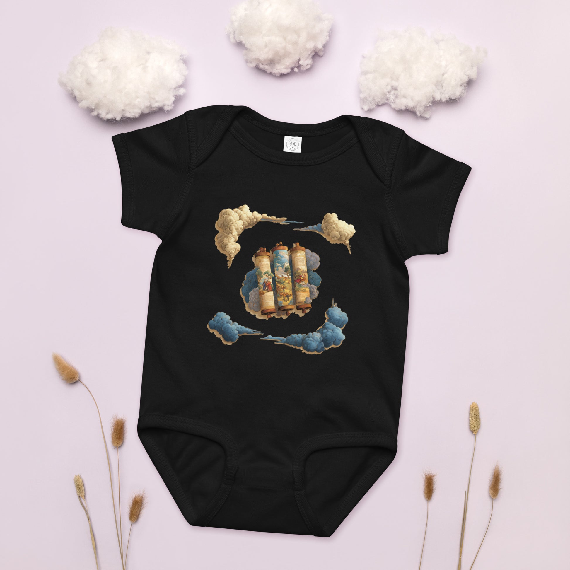 Cloudy Scroll of Moses Baby Jersey Bodysuit - American Zionist