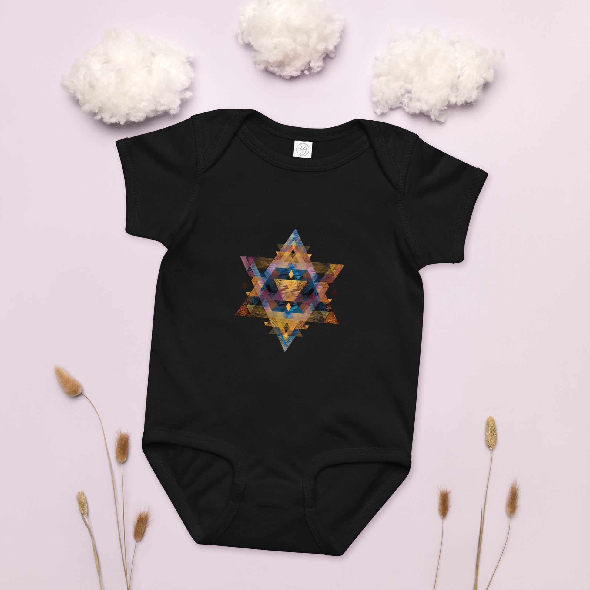 Star of David Geometric Baby Jersey Bodysuit - American Zionist