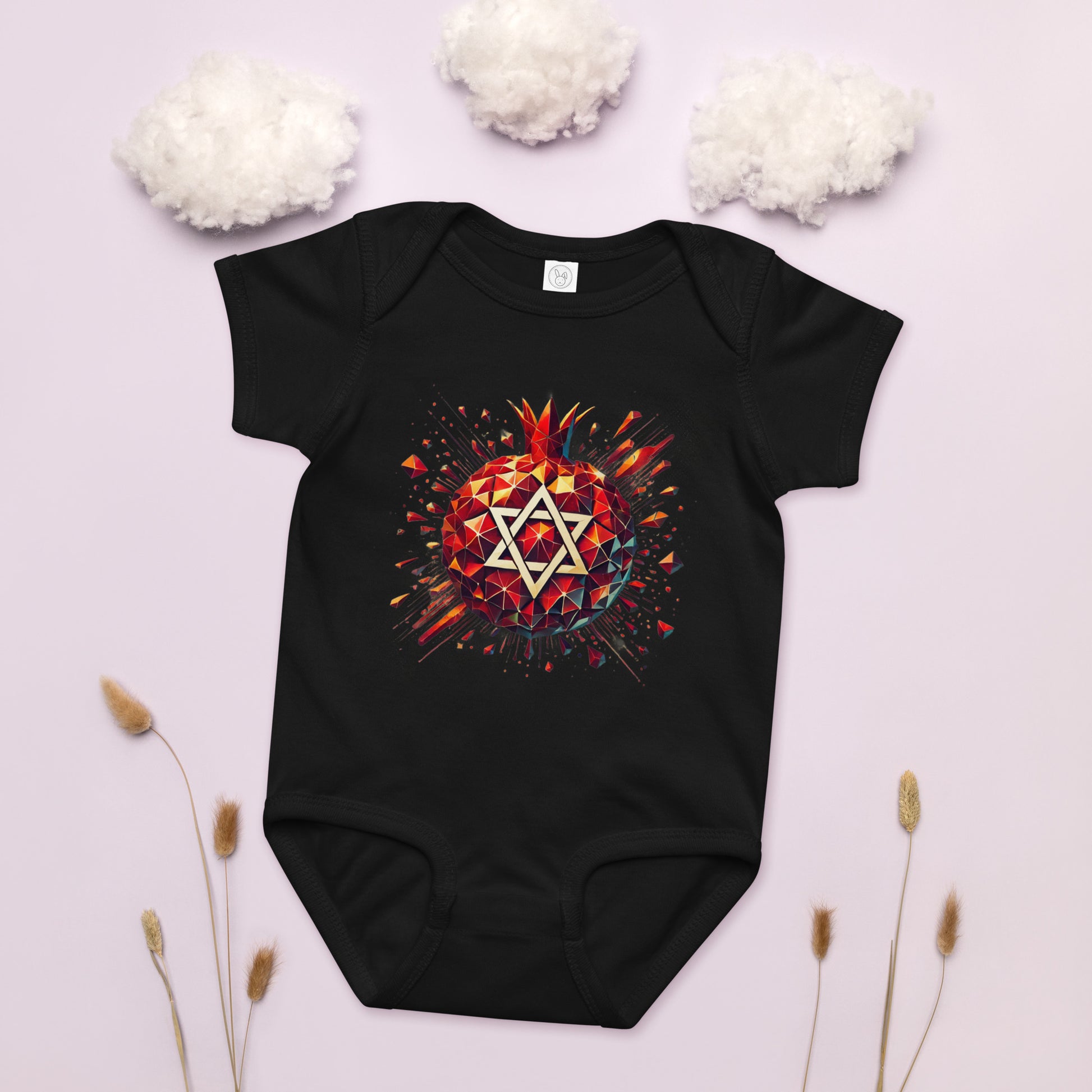 Pomegranate Star of David Baby Jersey Bodysuit - American Zionist