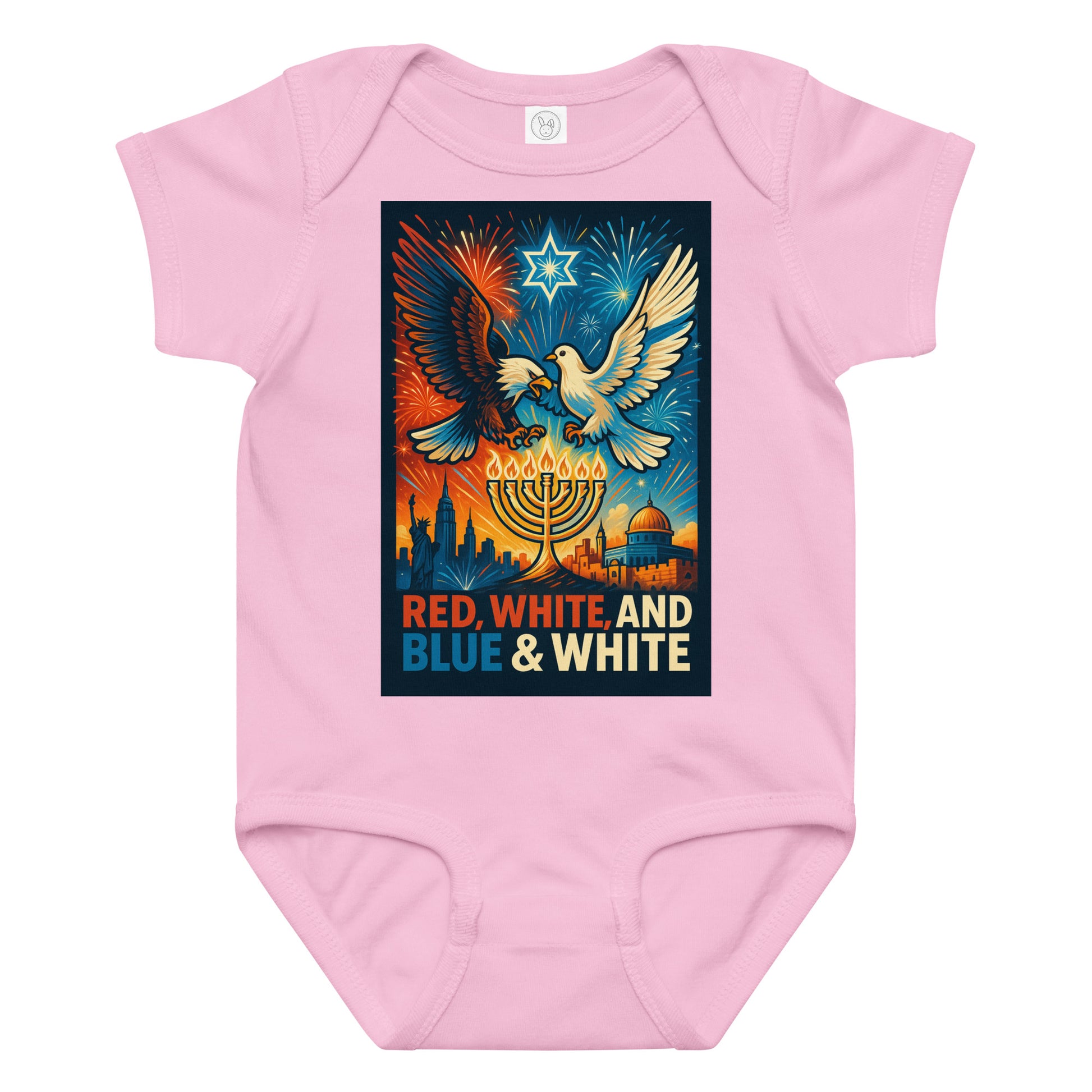 Red White And Blue Baby Jersey Bodysuit - American Zionist