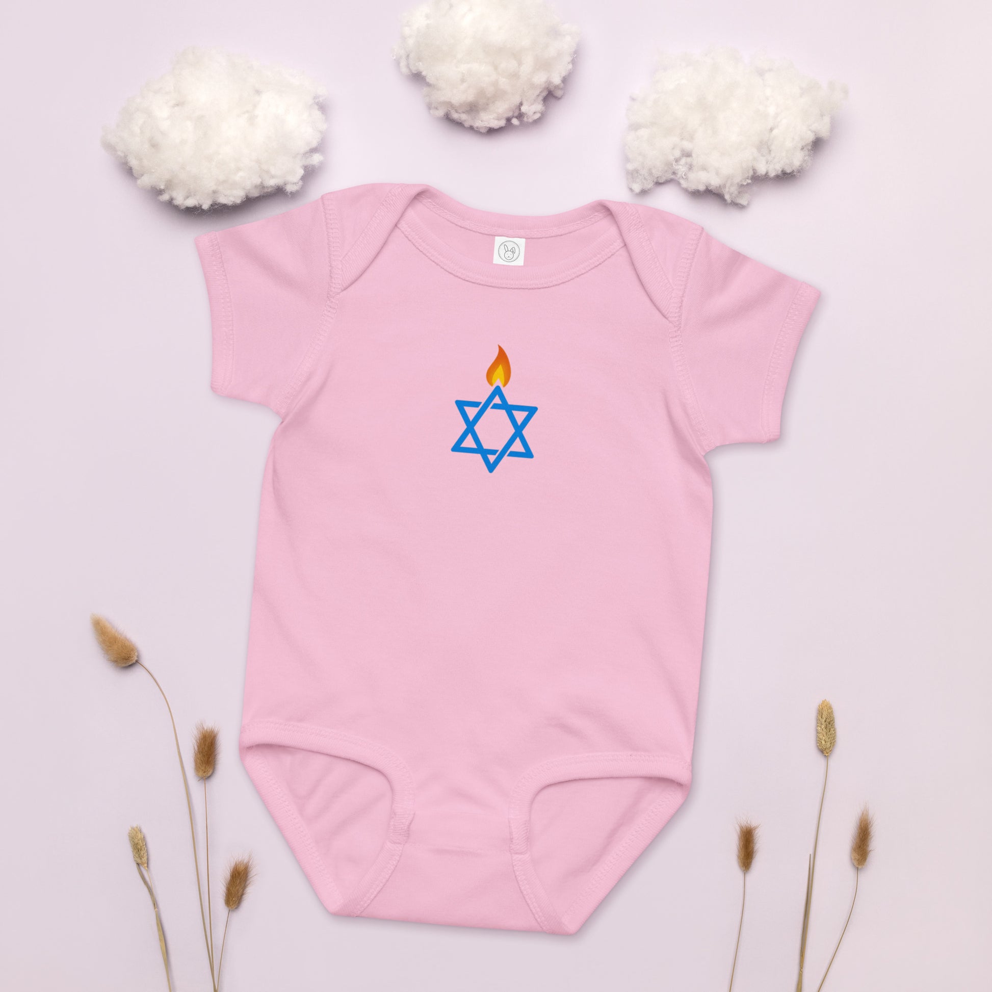 Fire Stars Of David Baby Jersey Bodysuit - American Zionist