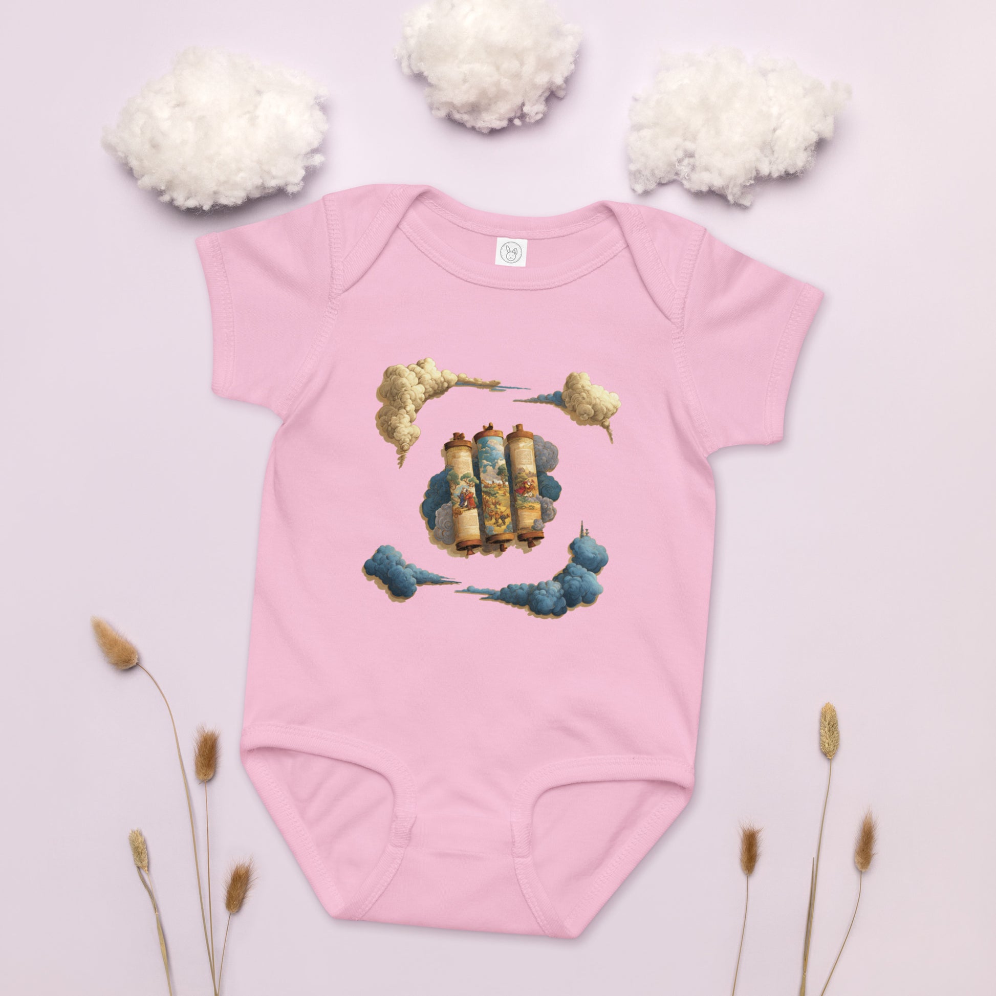 Cloudy Scroll of Moses Baby Jersey Bodysuit - American Zionist
