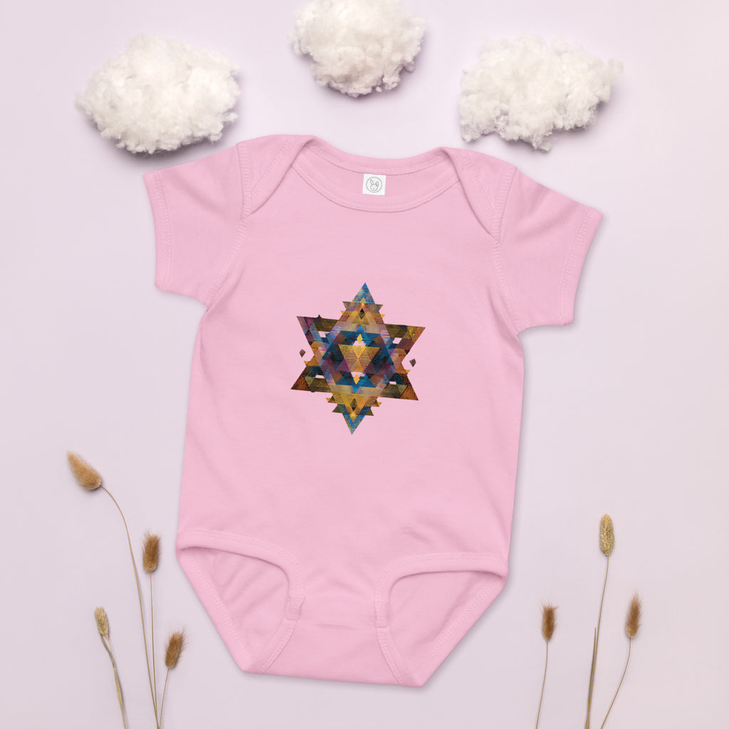 Star of David Geometric Baby Jersey Bodysuit - American Zionist