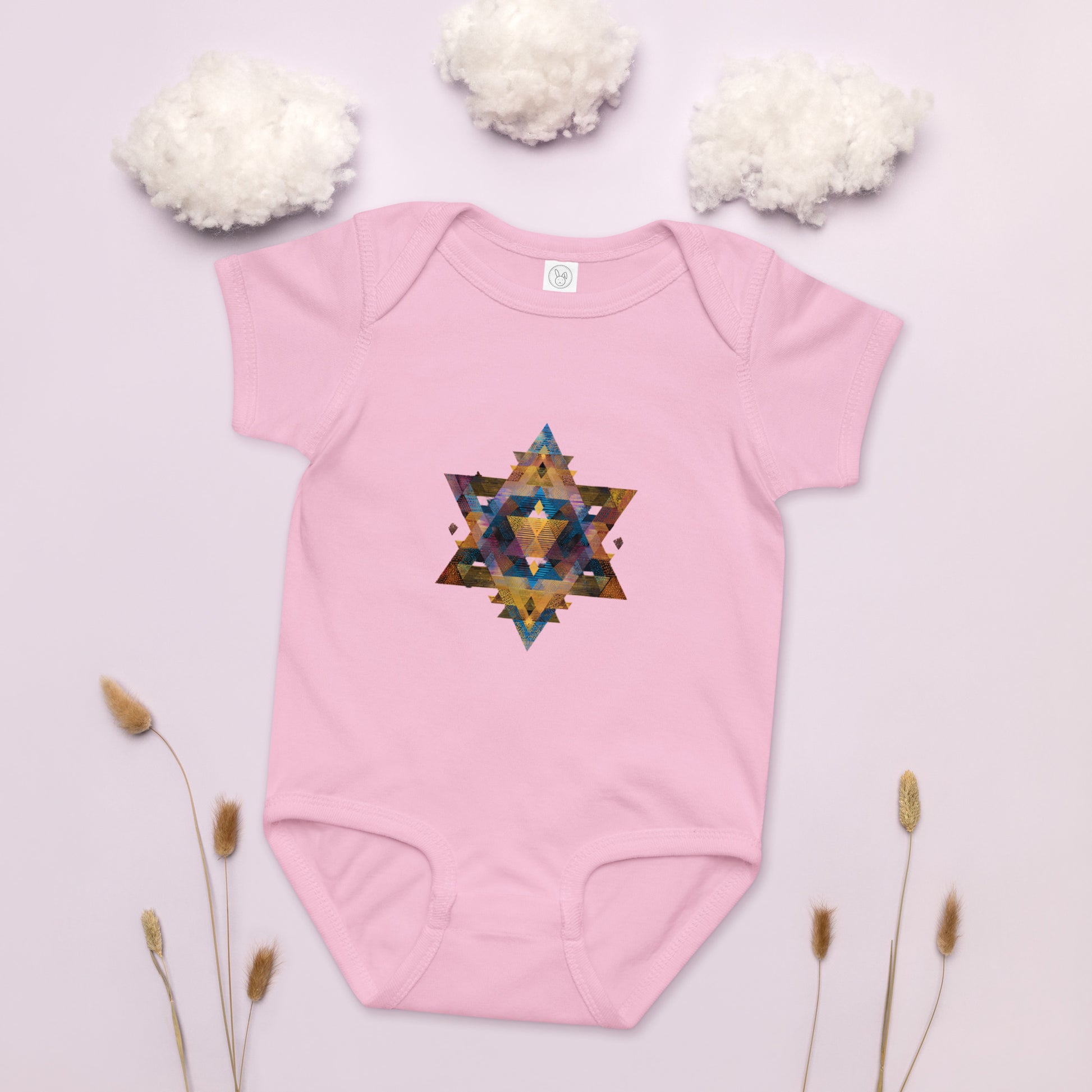 Star of David Geometric Baby Jersey Bodysuit - American Zionist