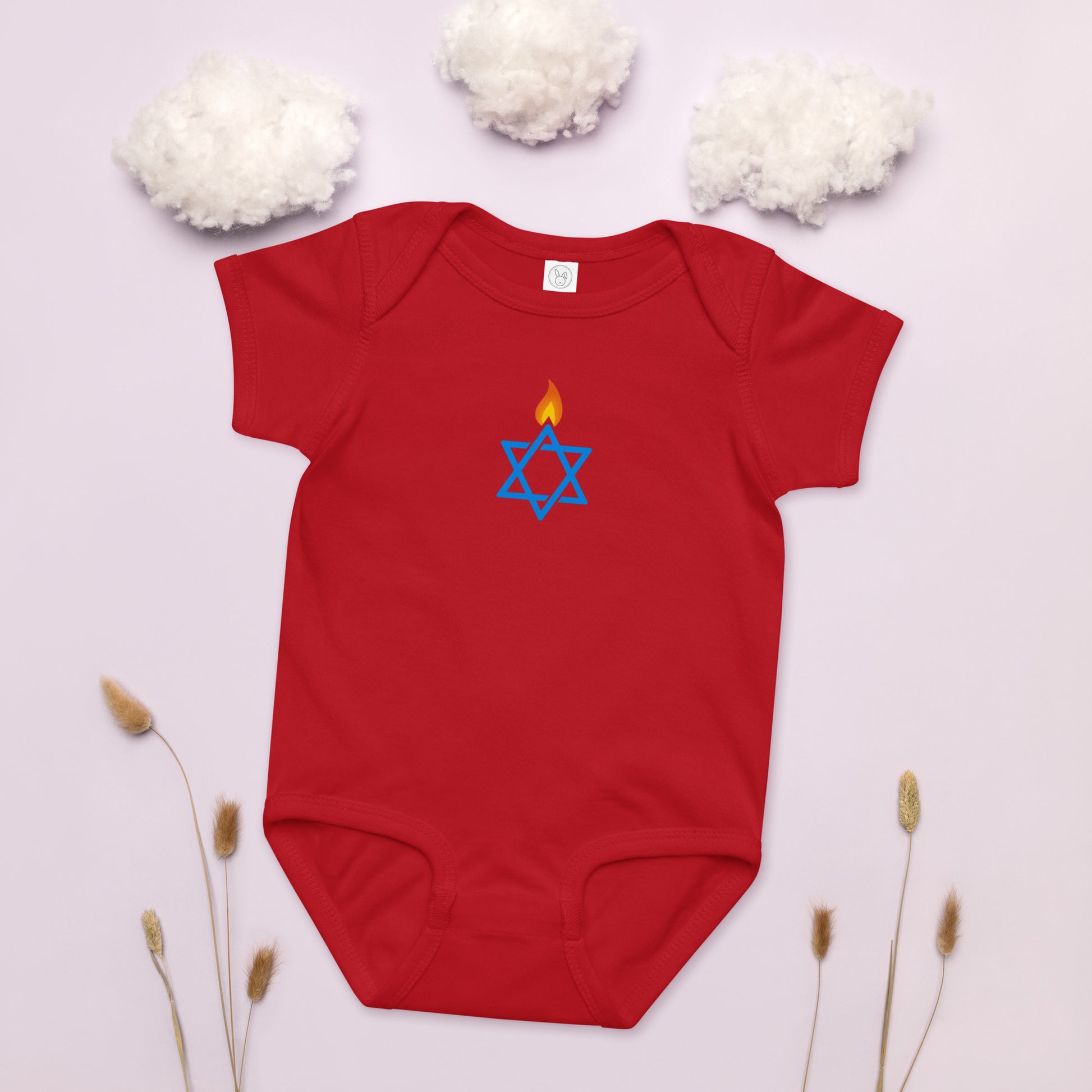 Fire Stars Of David Baby Jersey Bodysuit - American Zionist