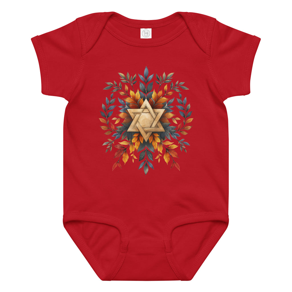 Star of David Wreath Baby Jersey Bodysuit - American Zionist