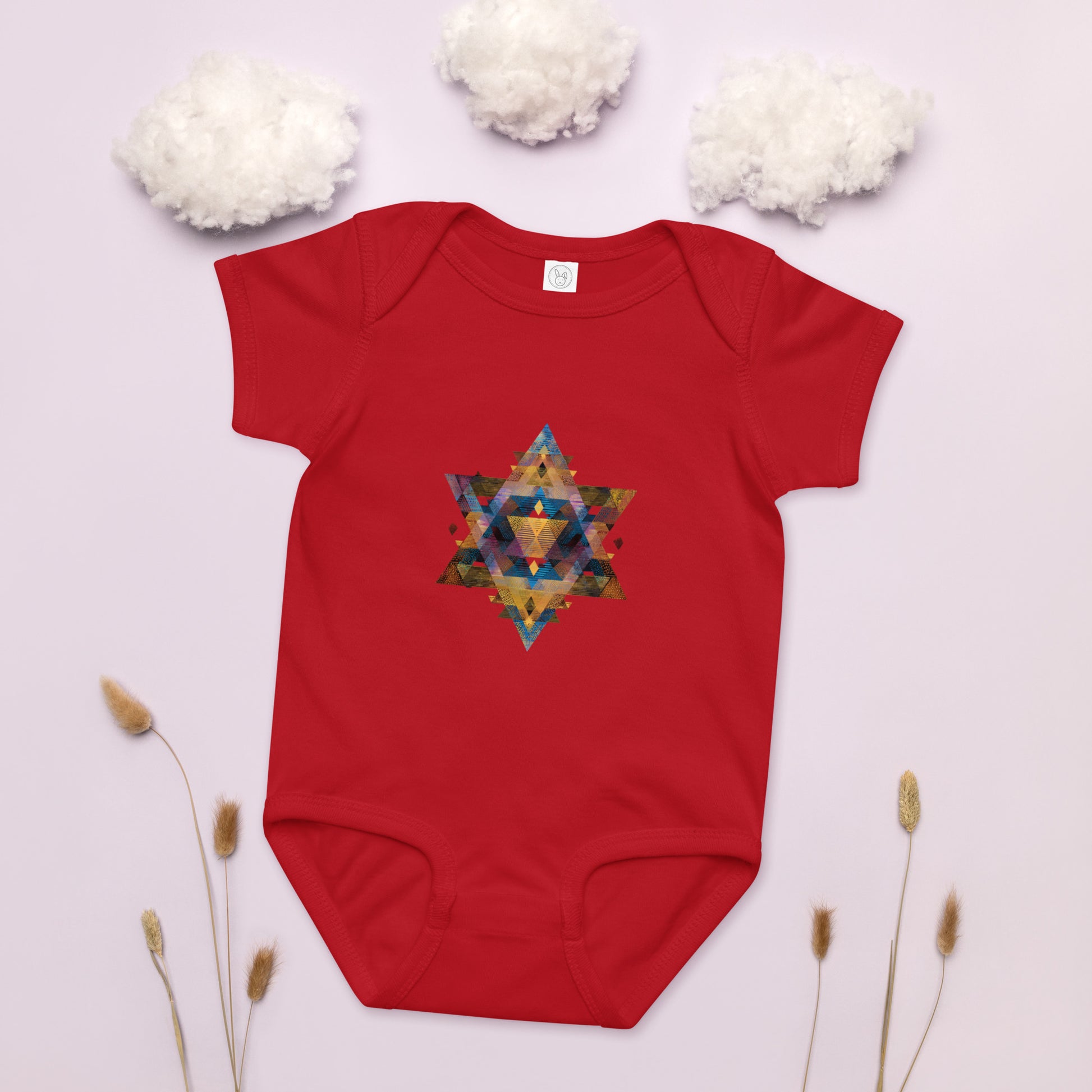 Star of David Geometric Baby Jersey Bodysuit - American Zionist