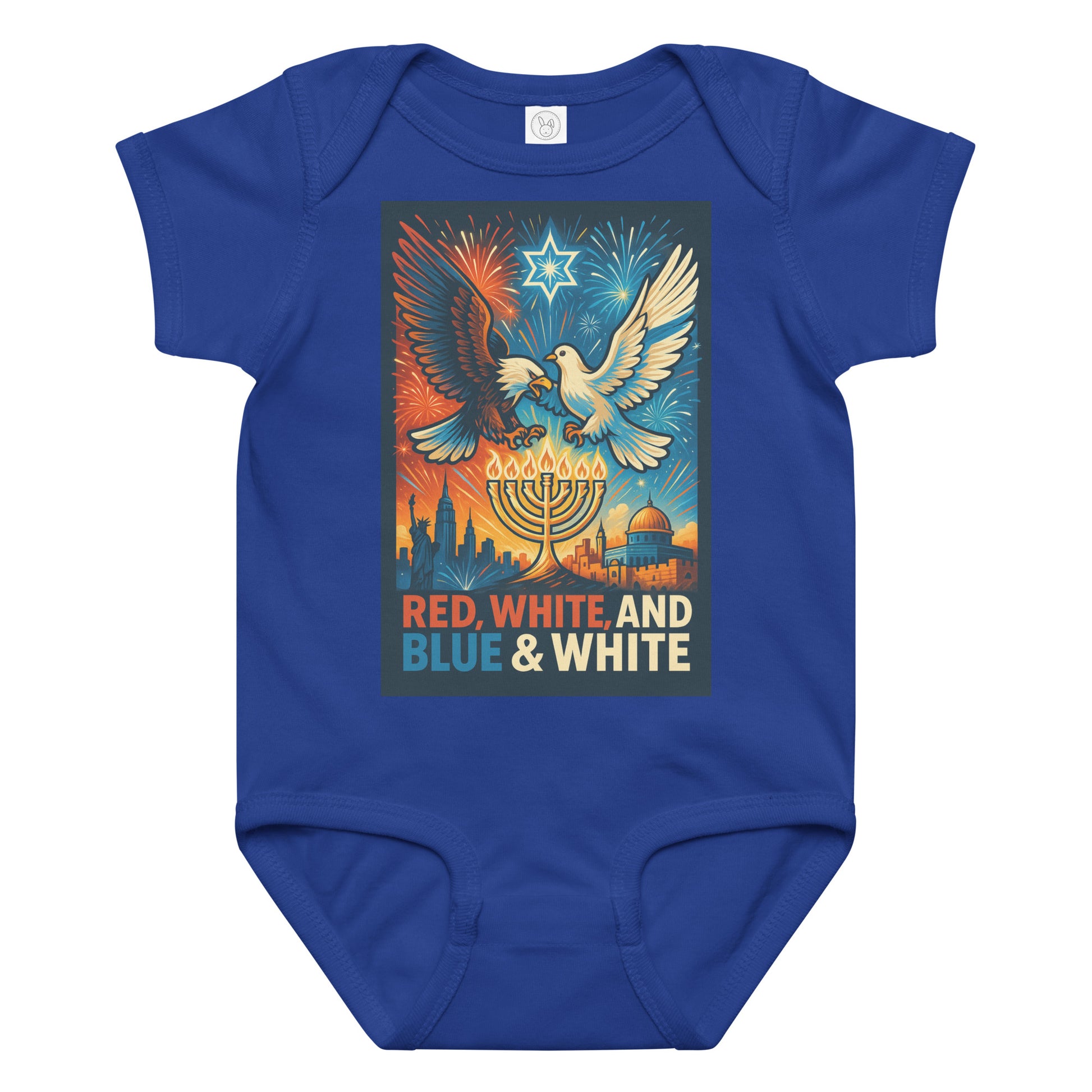Red White And Blue Baby Jersey Bodysuit - American Zionist