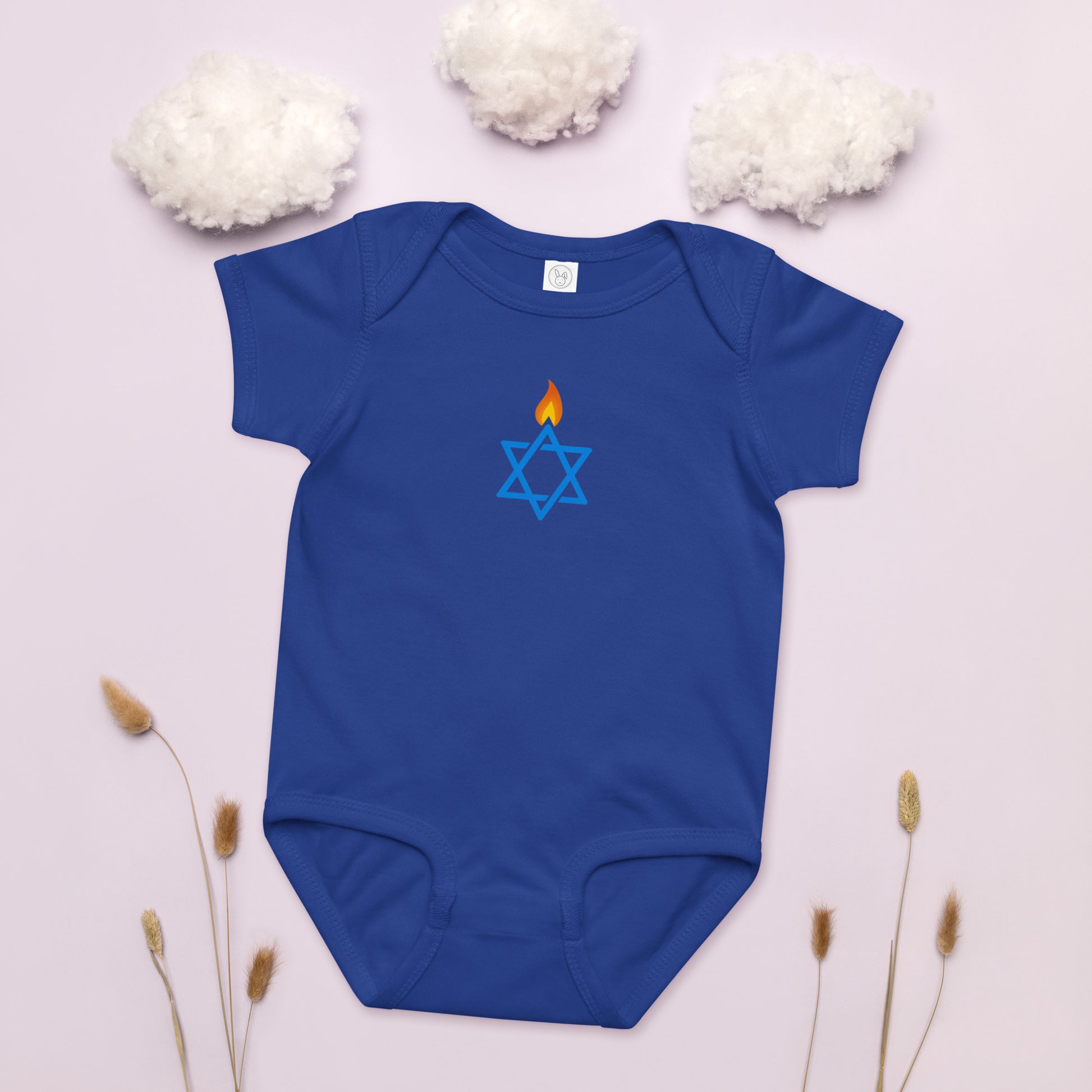 Fire Stars Of David Baby Jersey Bodysuit - American Zionist