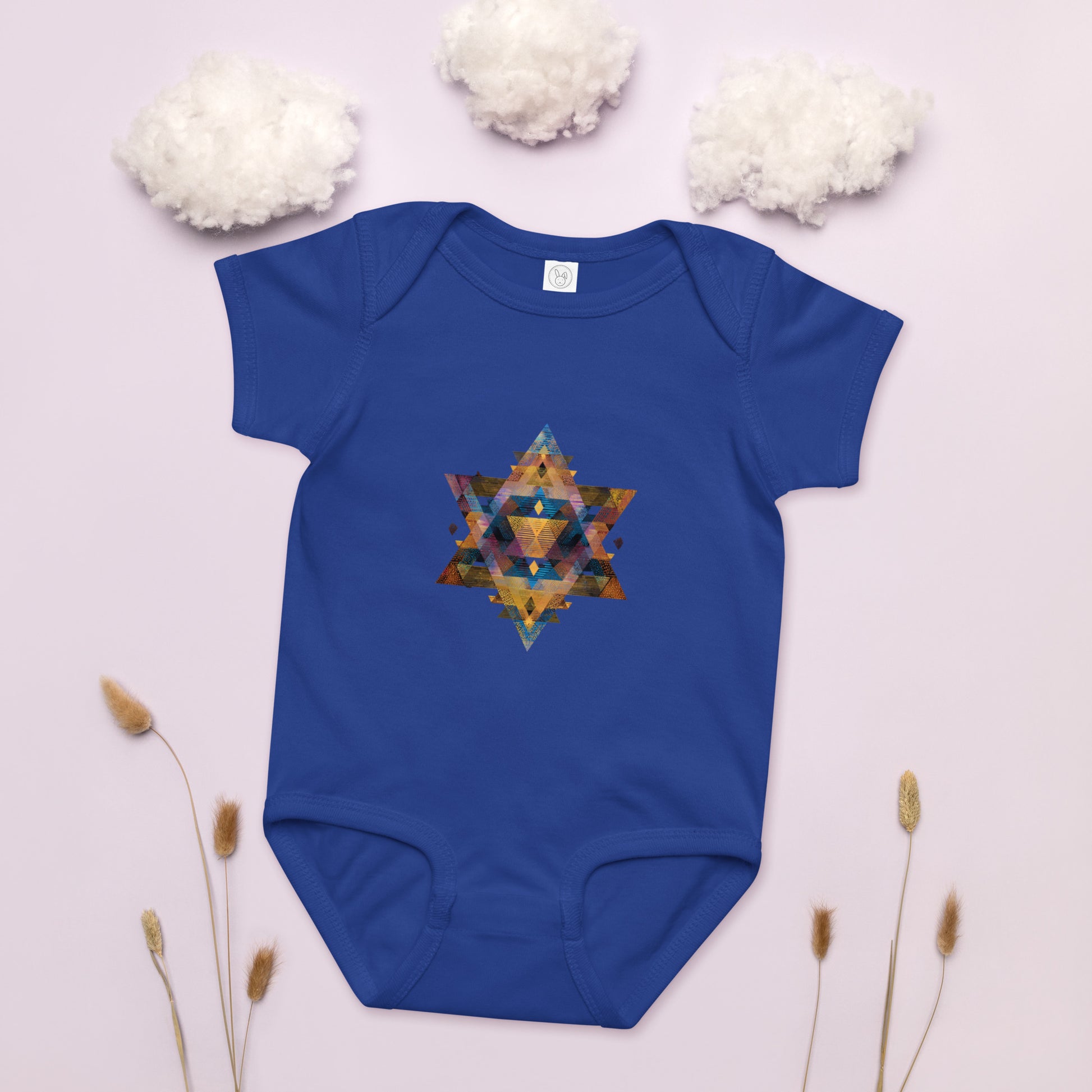 Star of David Geometric Baby Jersey Bodysuit - American Zionist
