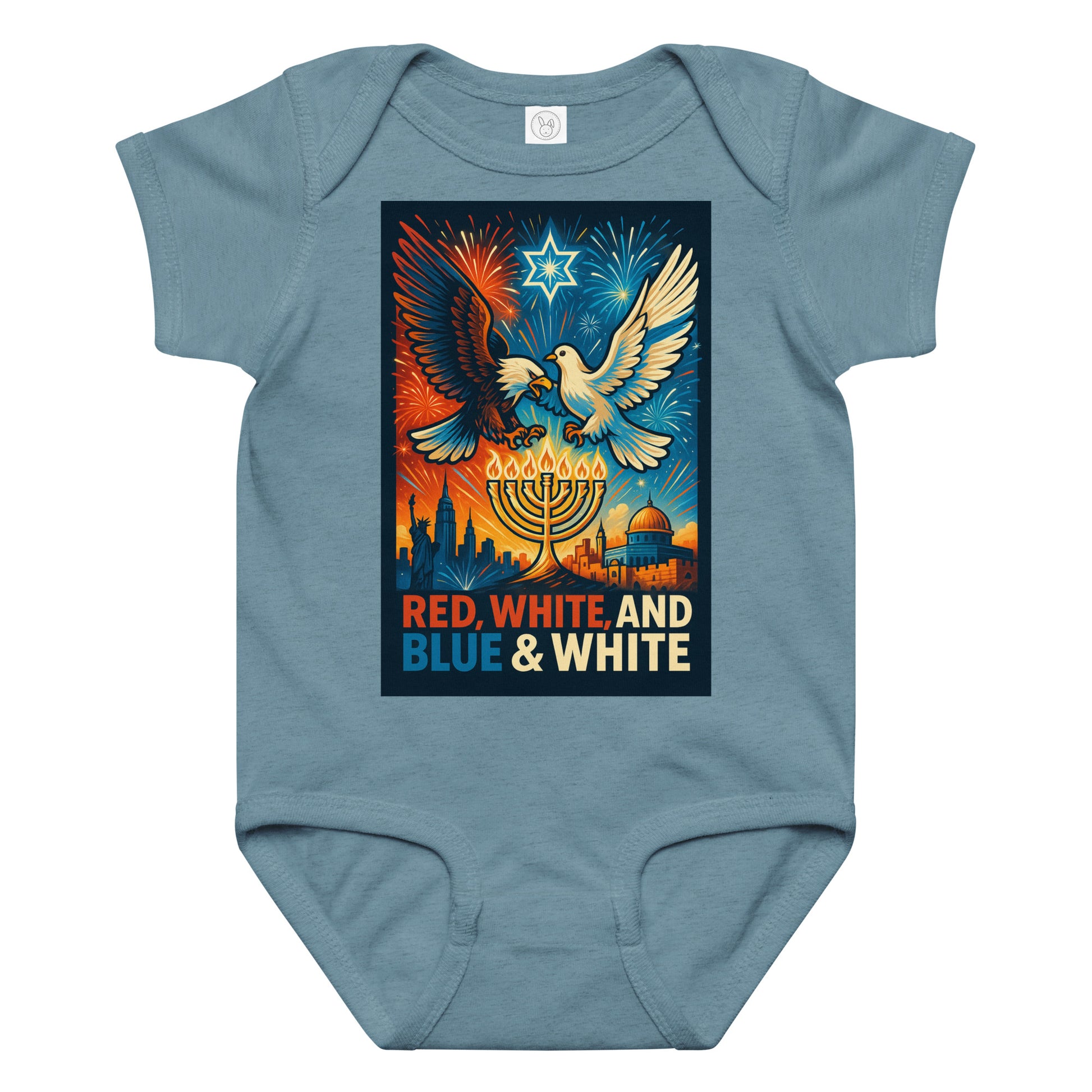 Red White And Blue Baby Jersey Bodysuit - American Zionist