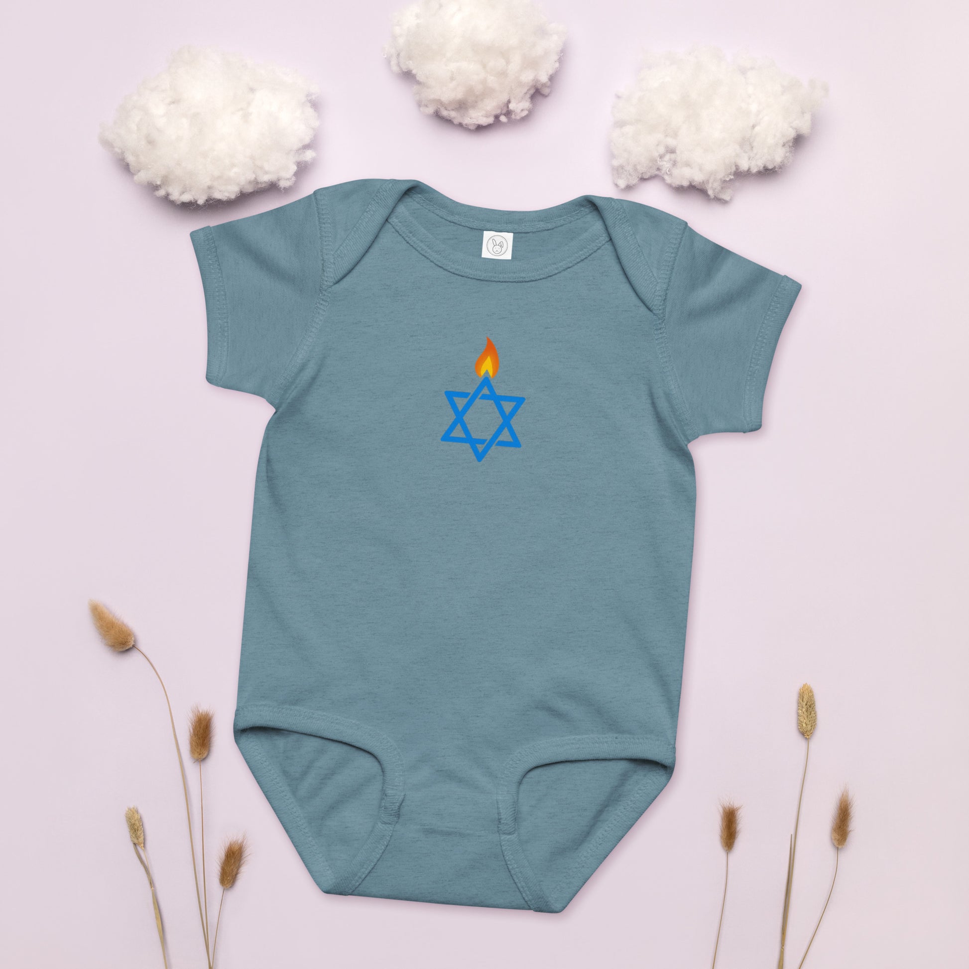 Fire Stars Of David Baby Jersey Bodysuit - American Zionist