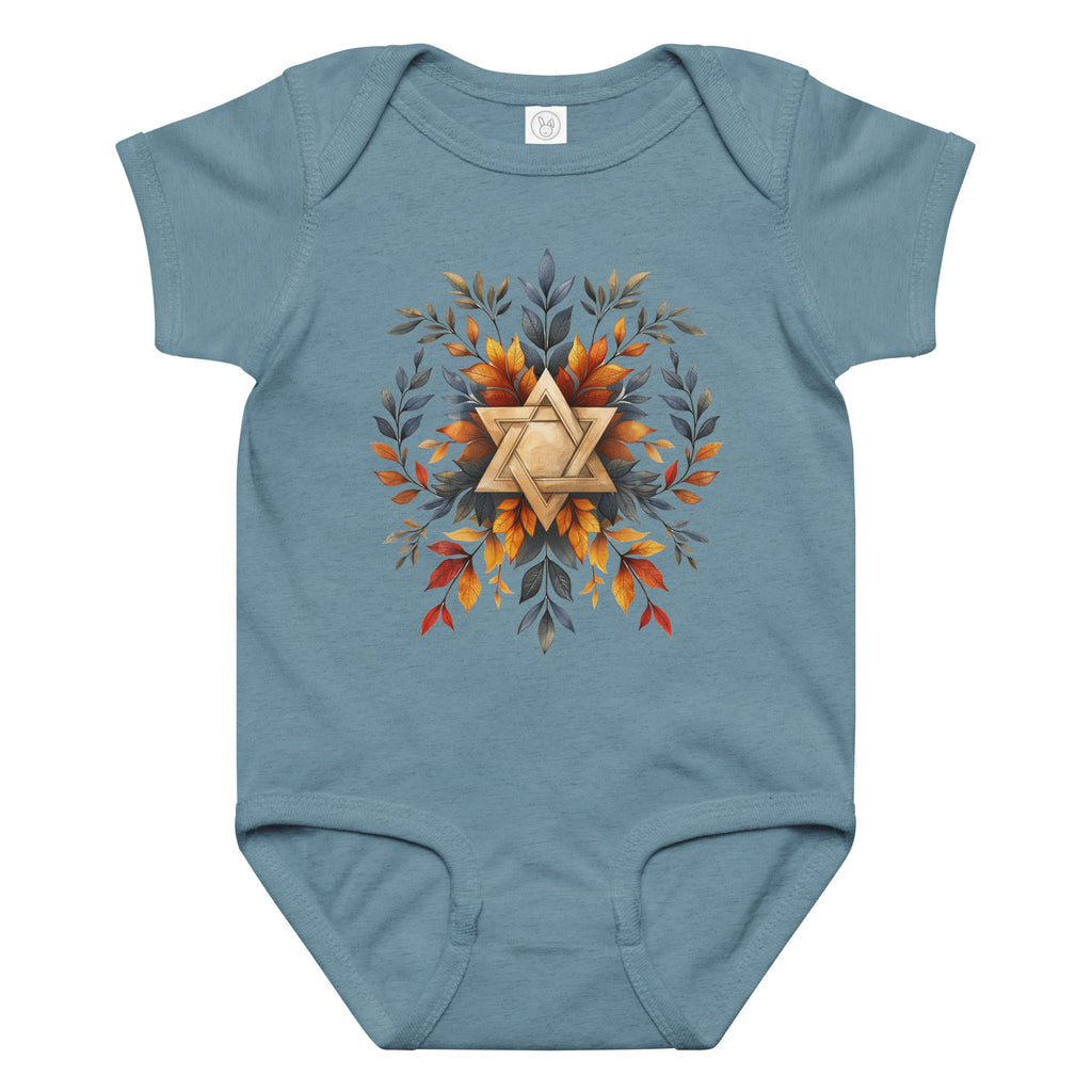 Star of David Wreath Baby Jersey Bodysuit - American Zionist