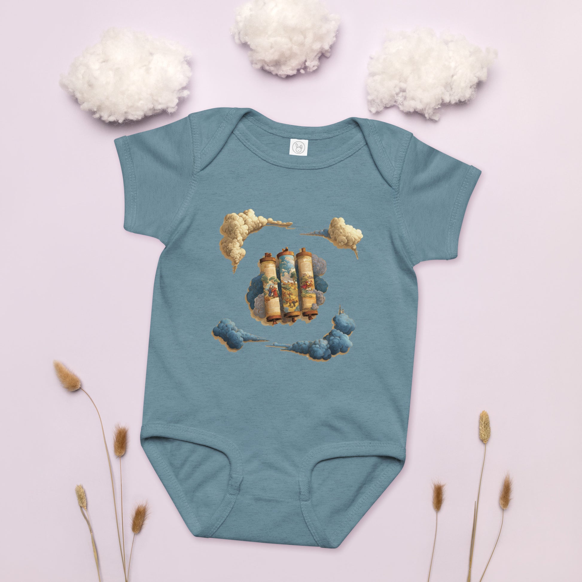 Cloudy Scroll of Moses Baby Jersey Bodysuit - American Zionist