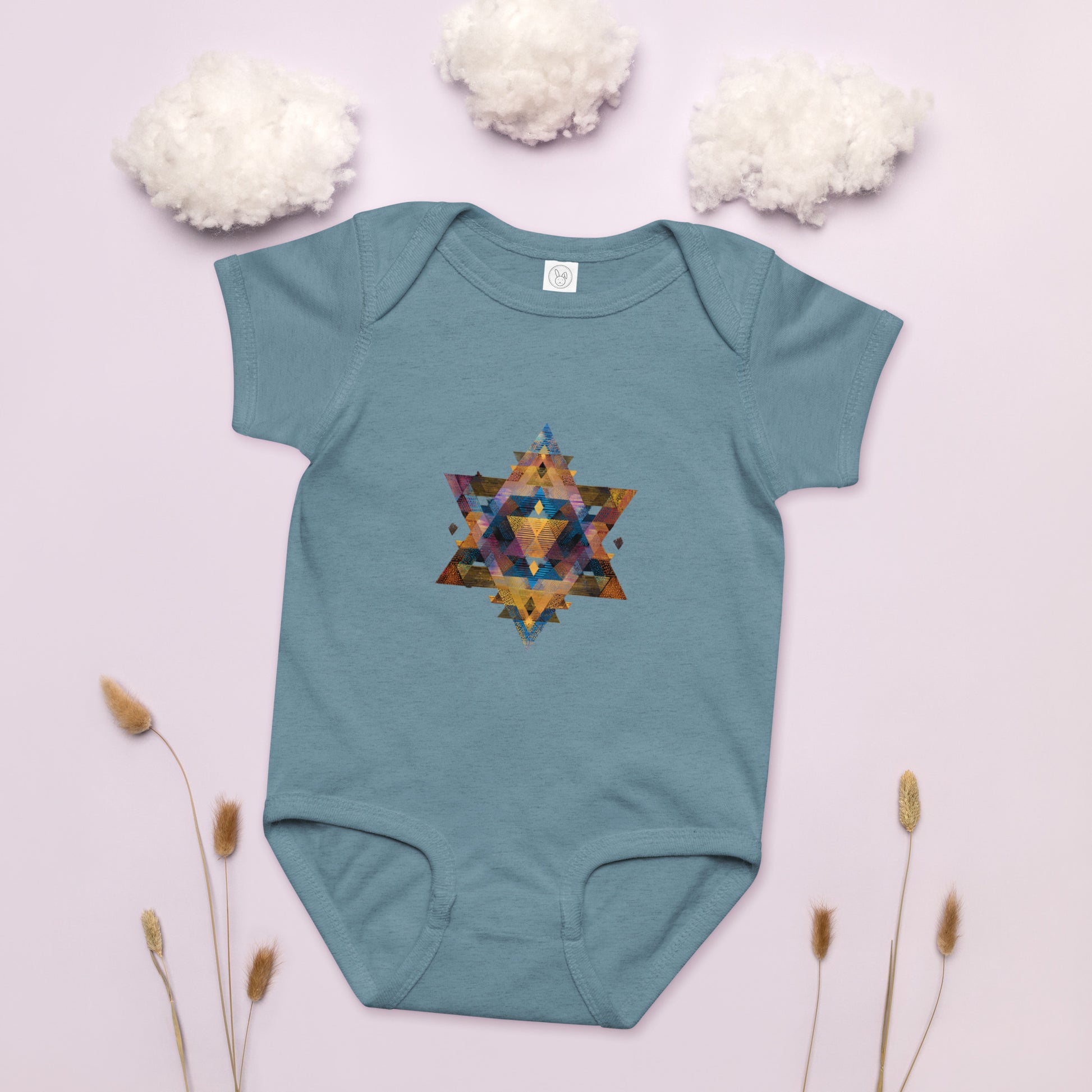 Star of David Geometric Baby Jersey Bodysuit - American Zionist