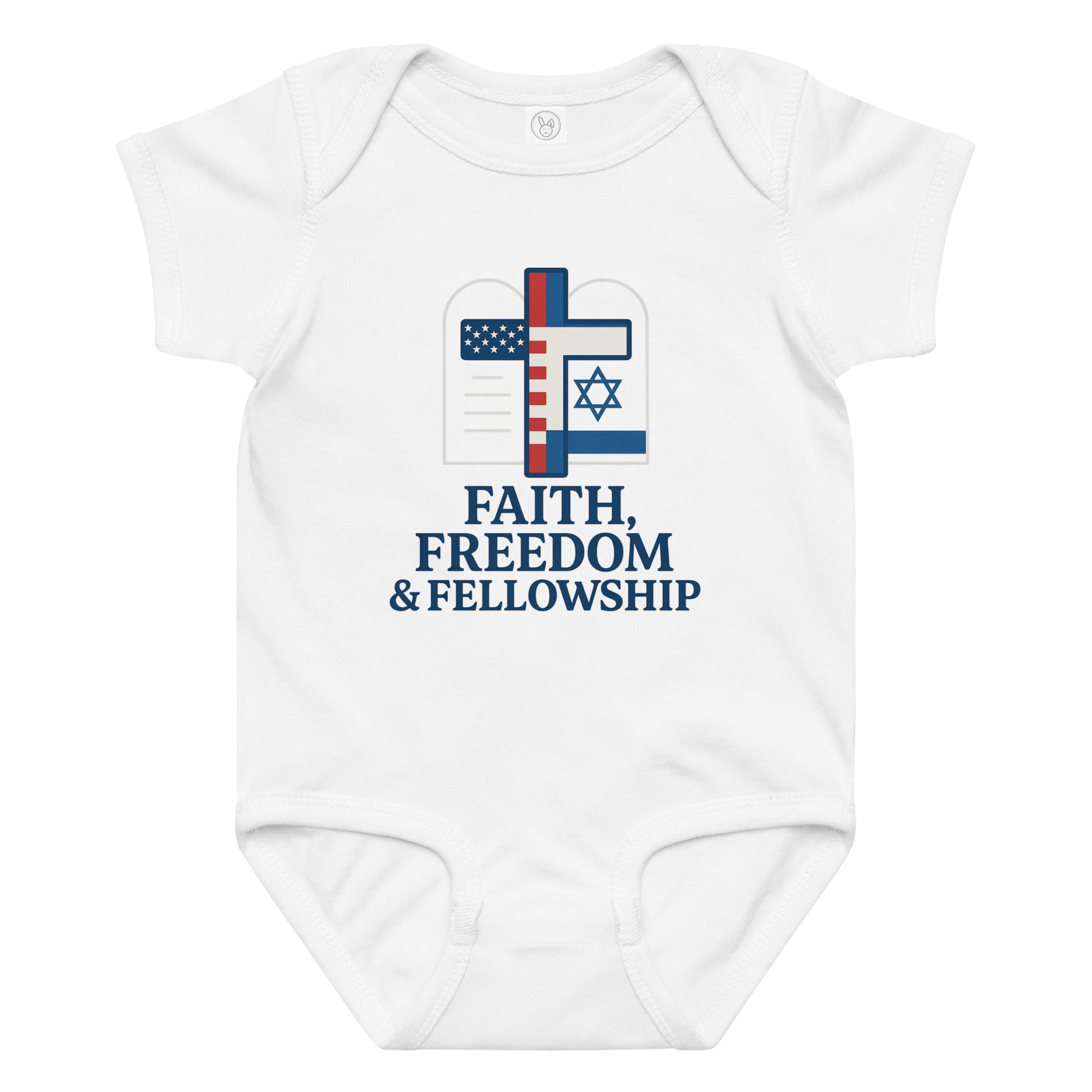 Faith Freedom & Fellowship Baby Jersey Bodysuit - American Zionist