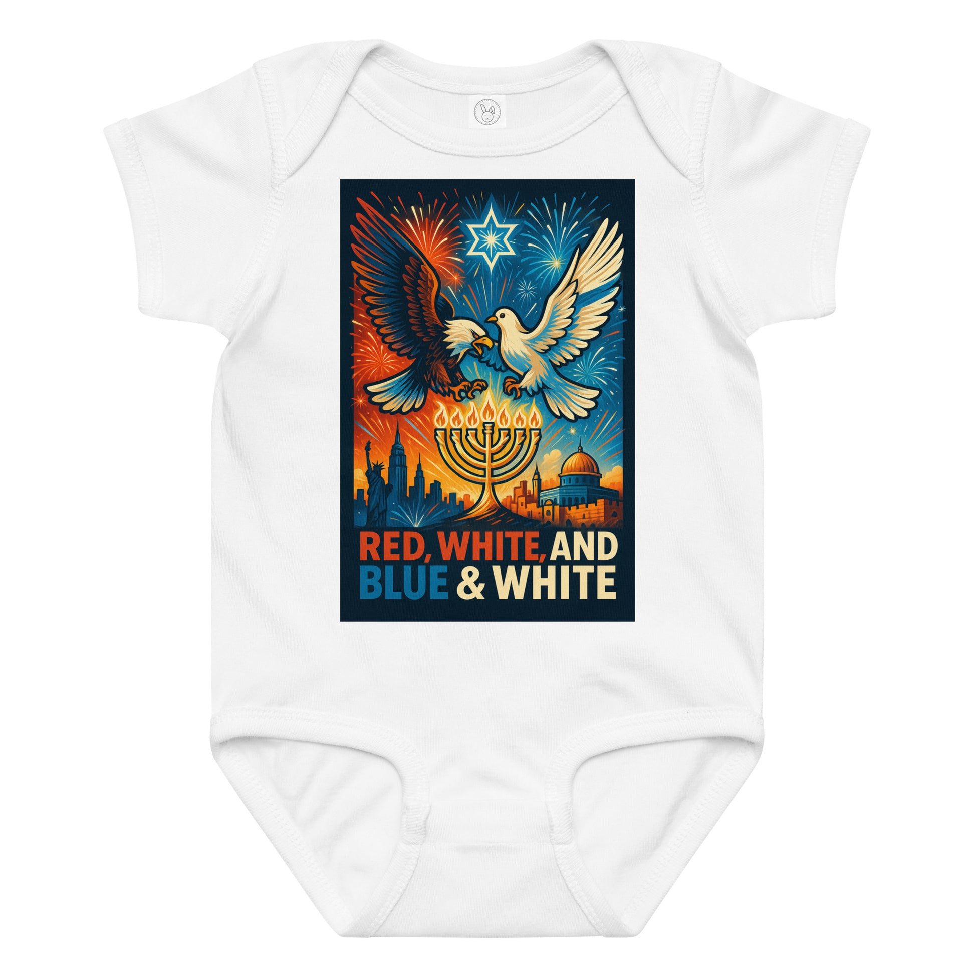Red White And Blue Baby Jersey Bodysuit - American Zionist