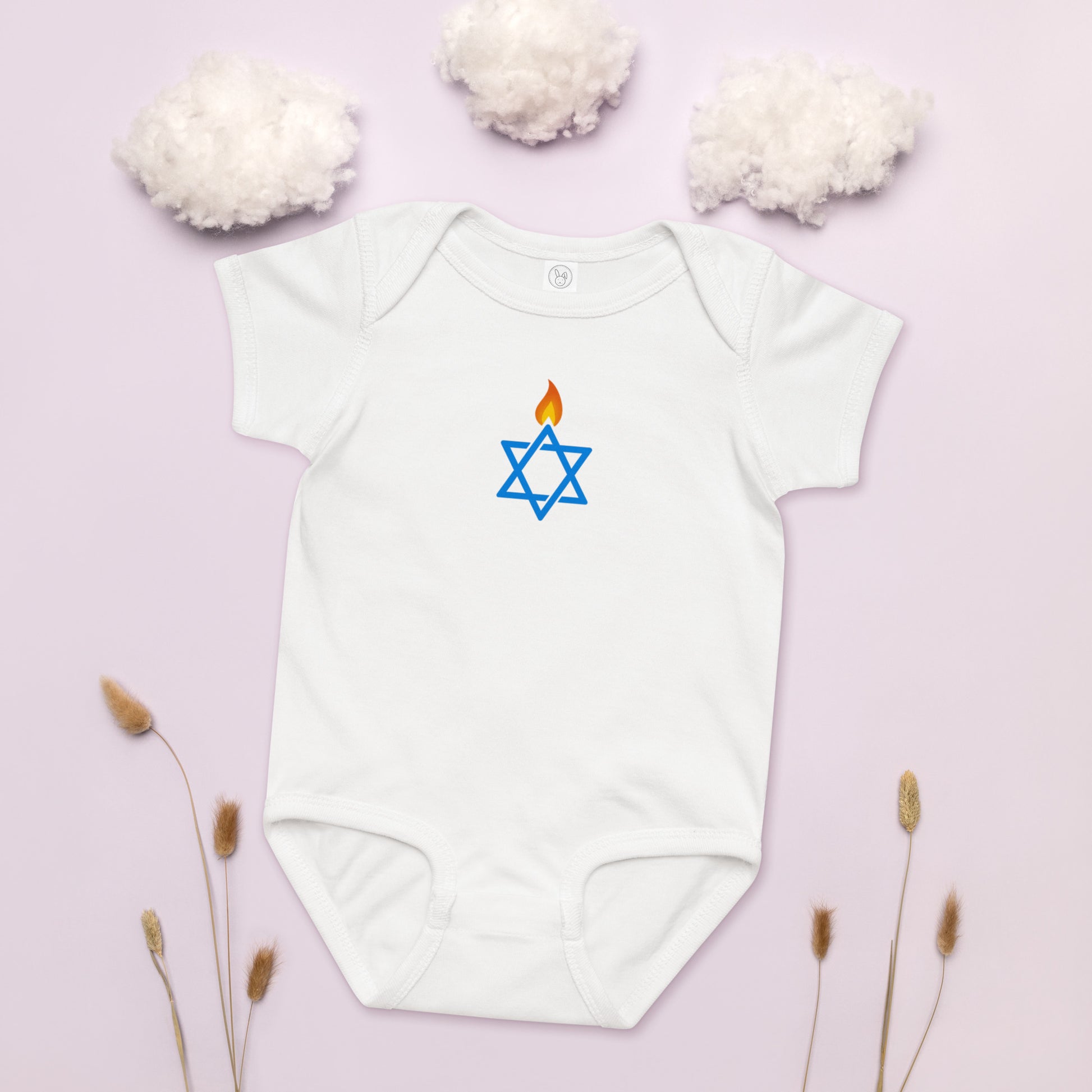 Fire Stars Of David Baby Jersey Bodysuit - American Zionist