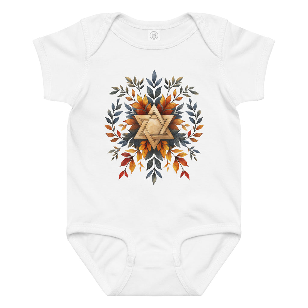 Star of David Wreath Baby Jersey Bodysuit - American Zionist