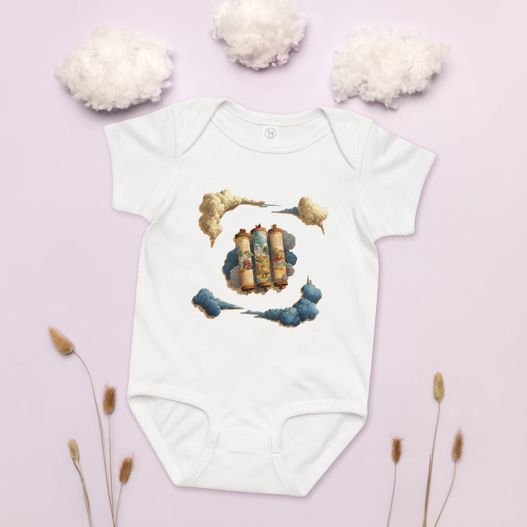 Cloudy Scroll of Moses Baby Jersey Bodysuit - American Zionist