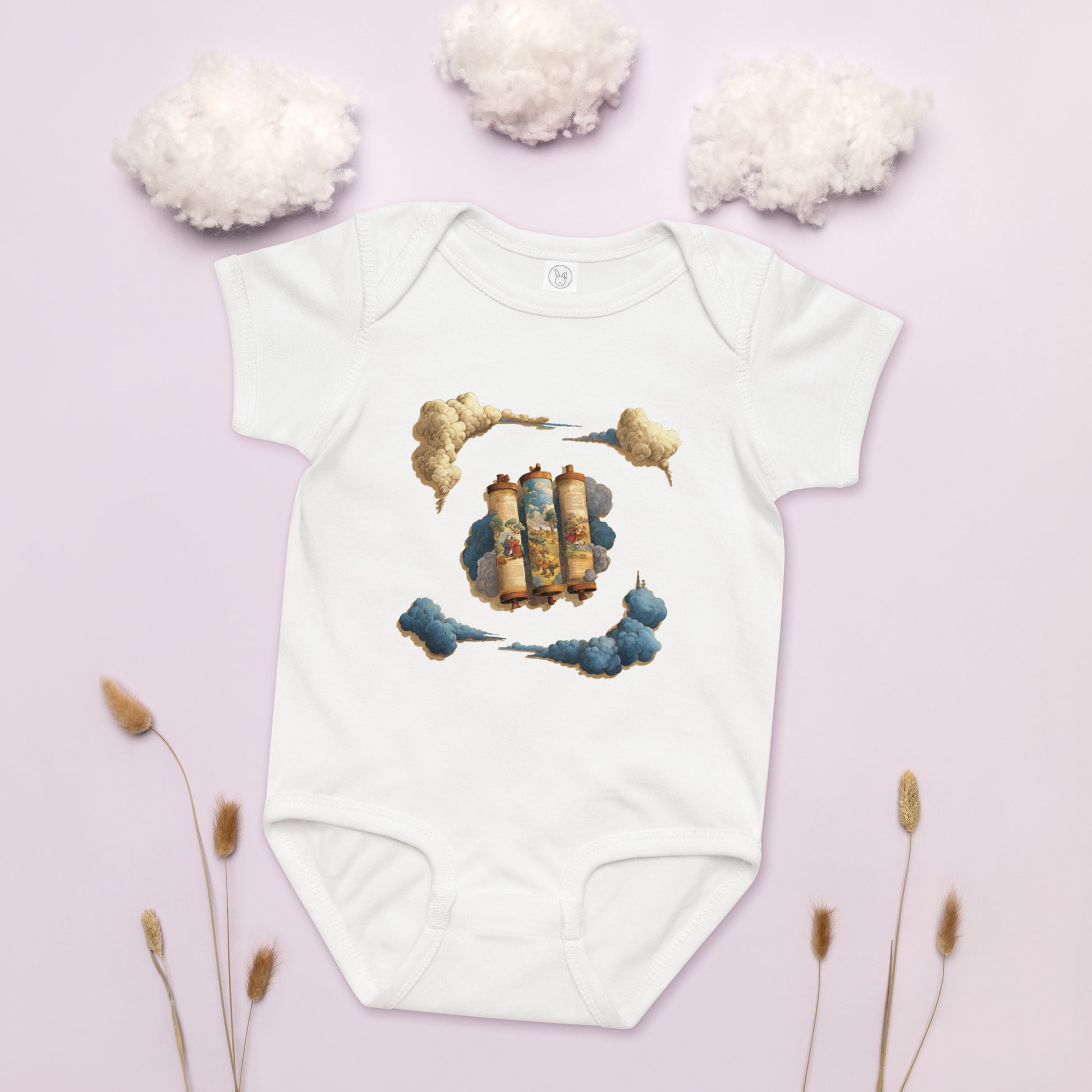 Cloudy Scroll of Moses Baby Jersey Bodysuit - American Zionist