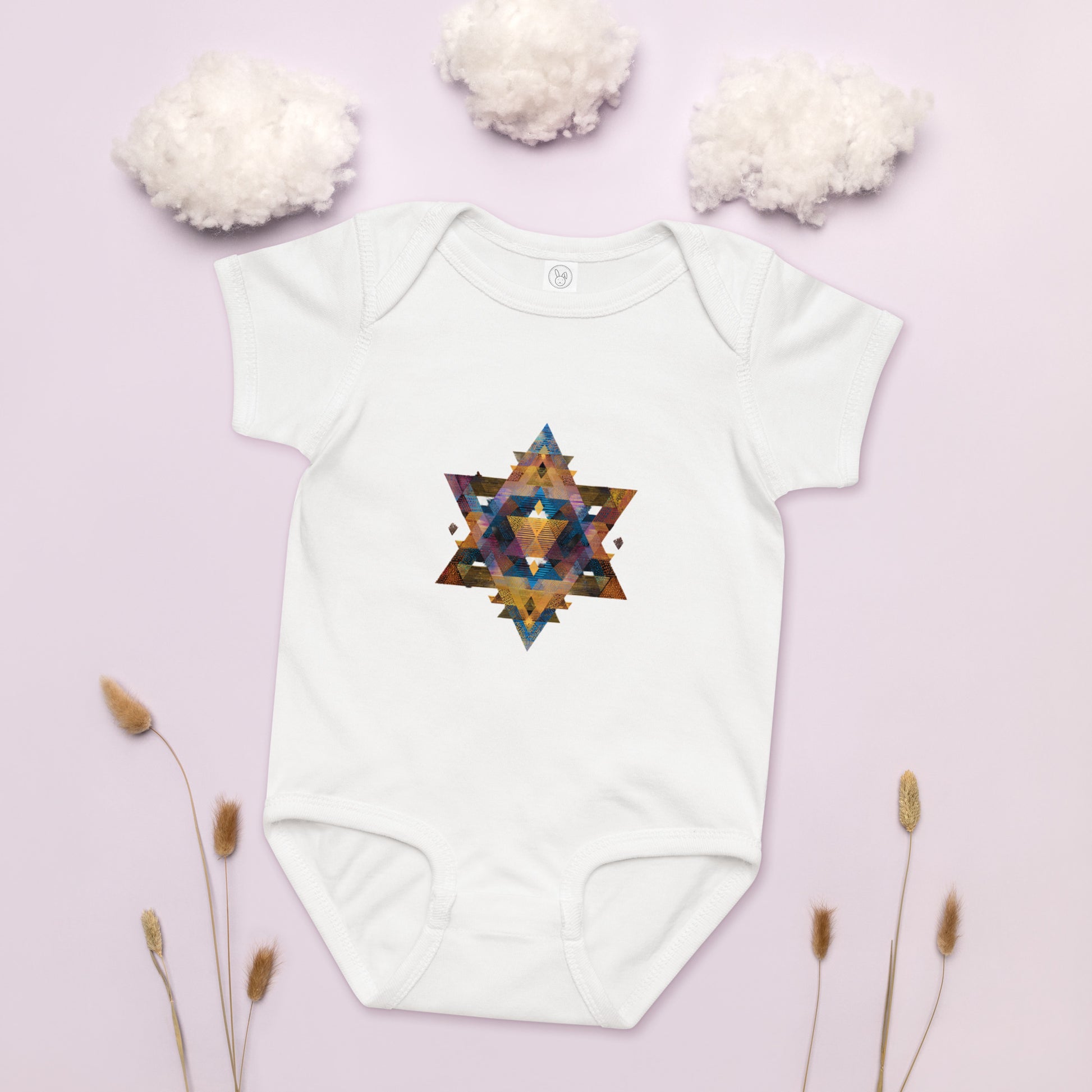 Star of David Geometric Baby Jersey Bodysuit - American Zionist