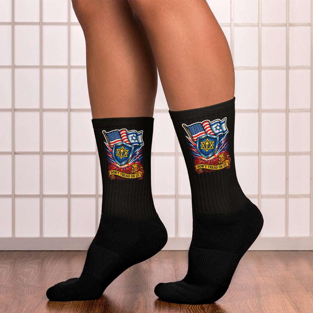Don't Tread on Us Black Foot Sublimated Socks - American Zionist