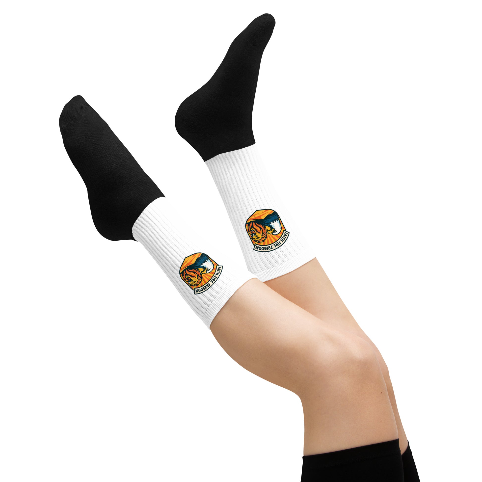 Lions Eagles Rise Black Foot Sublimated Socks - American Zionist