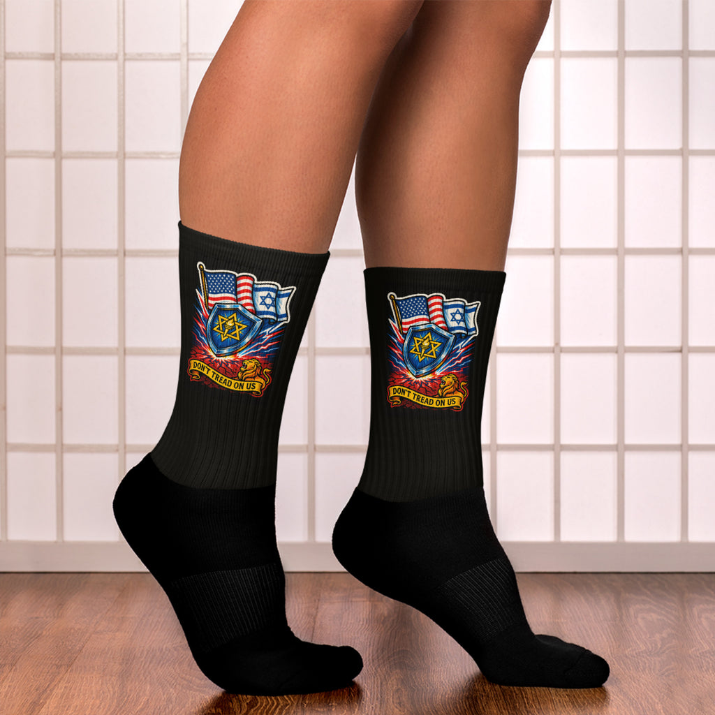 Don't Tread on Us Black Foot Sublimated Socks - American Zionist