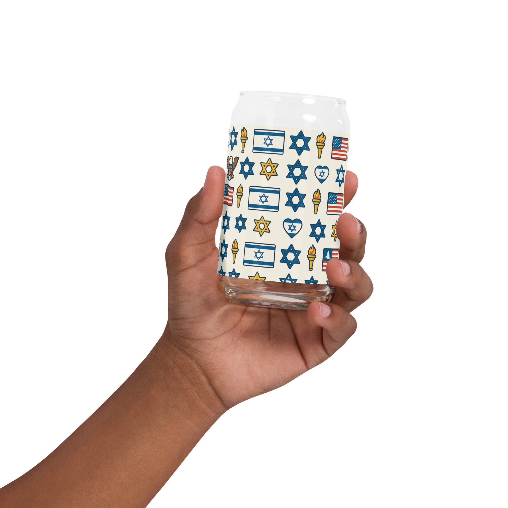 Symbol of Shared Freedom Can - shaped Glass (16 oz) - American Zionist