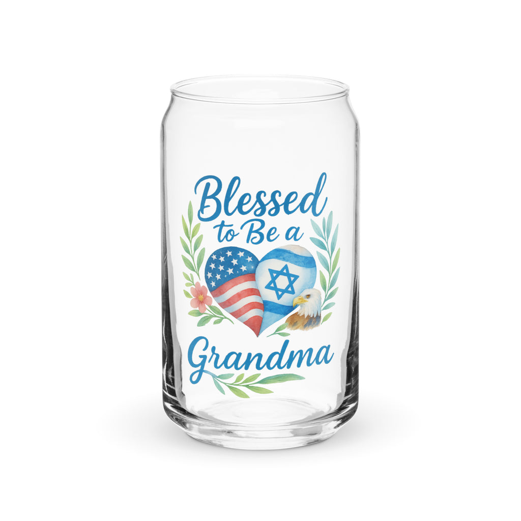 Blessed To Be A Grandma Can - Shaped Glass - American Zionist
