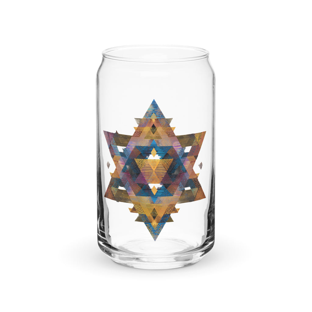 Star of David Geometric Can - Shaped Glass (16 oz) - American Zionist